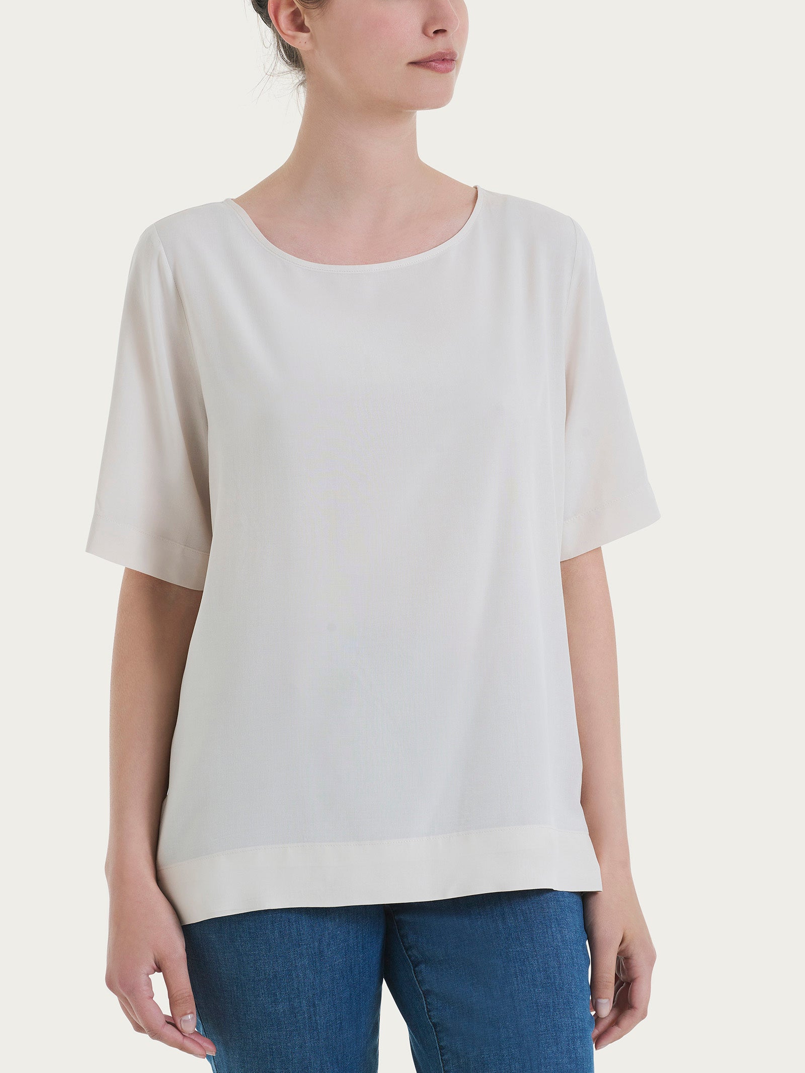 Ragno EcoSeta Champignon blusa manica corta raso