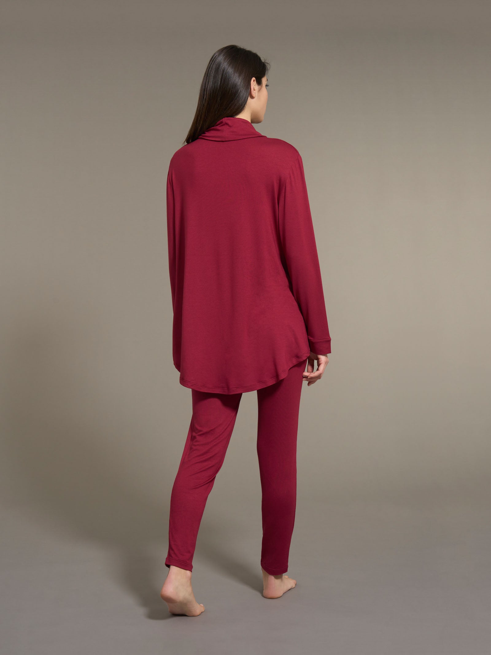 Ragno Pigiama Lungo Collo Vulcano micromodal Tibetan Red