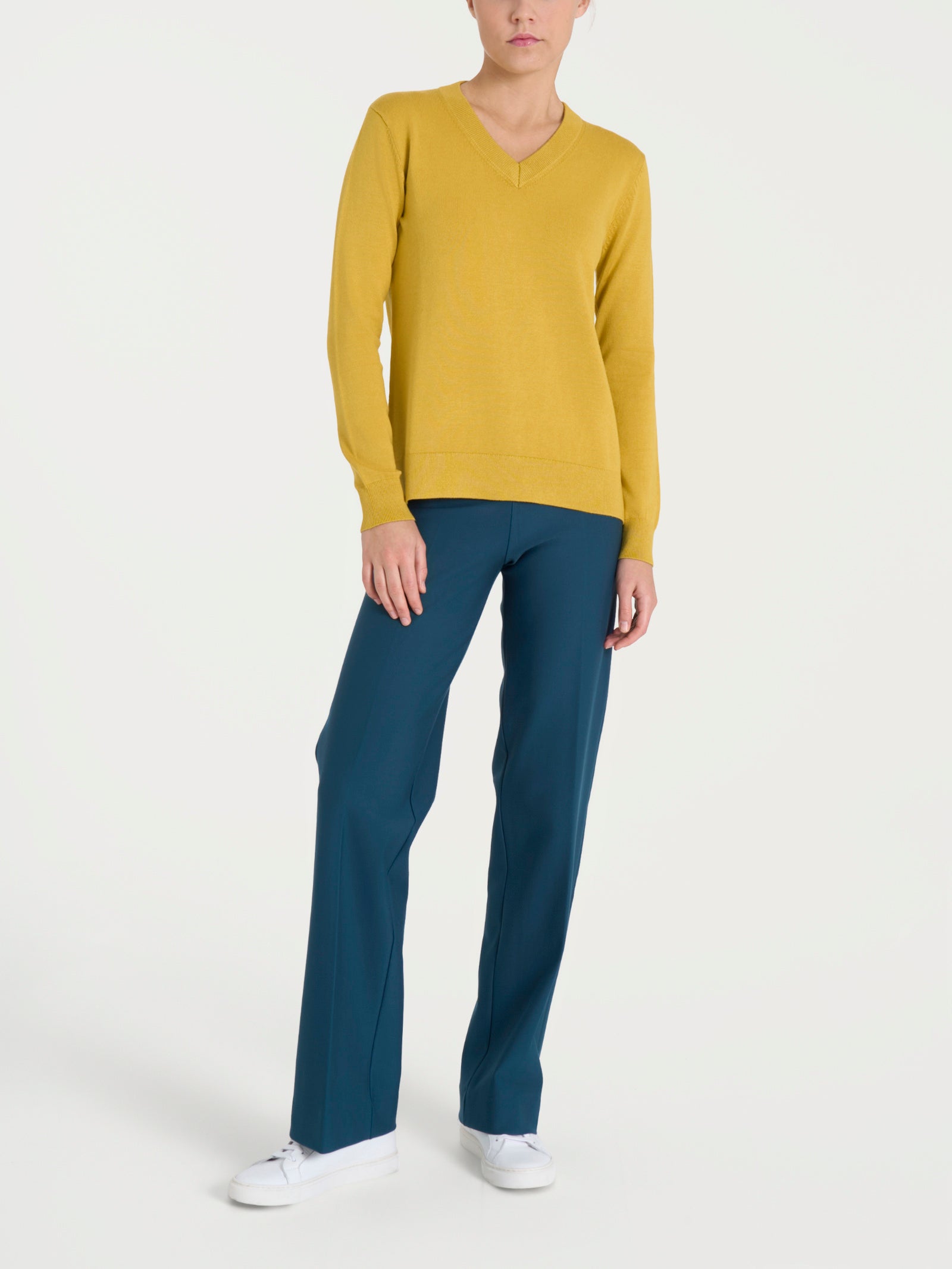 Ragno Four Seasons maglia scollo V Oil Yellow viscosa