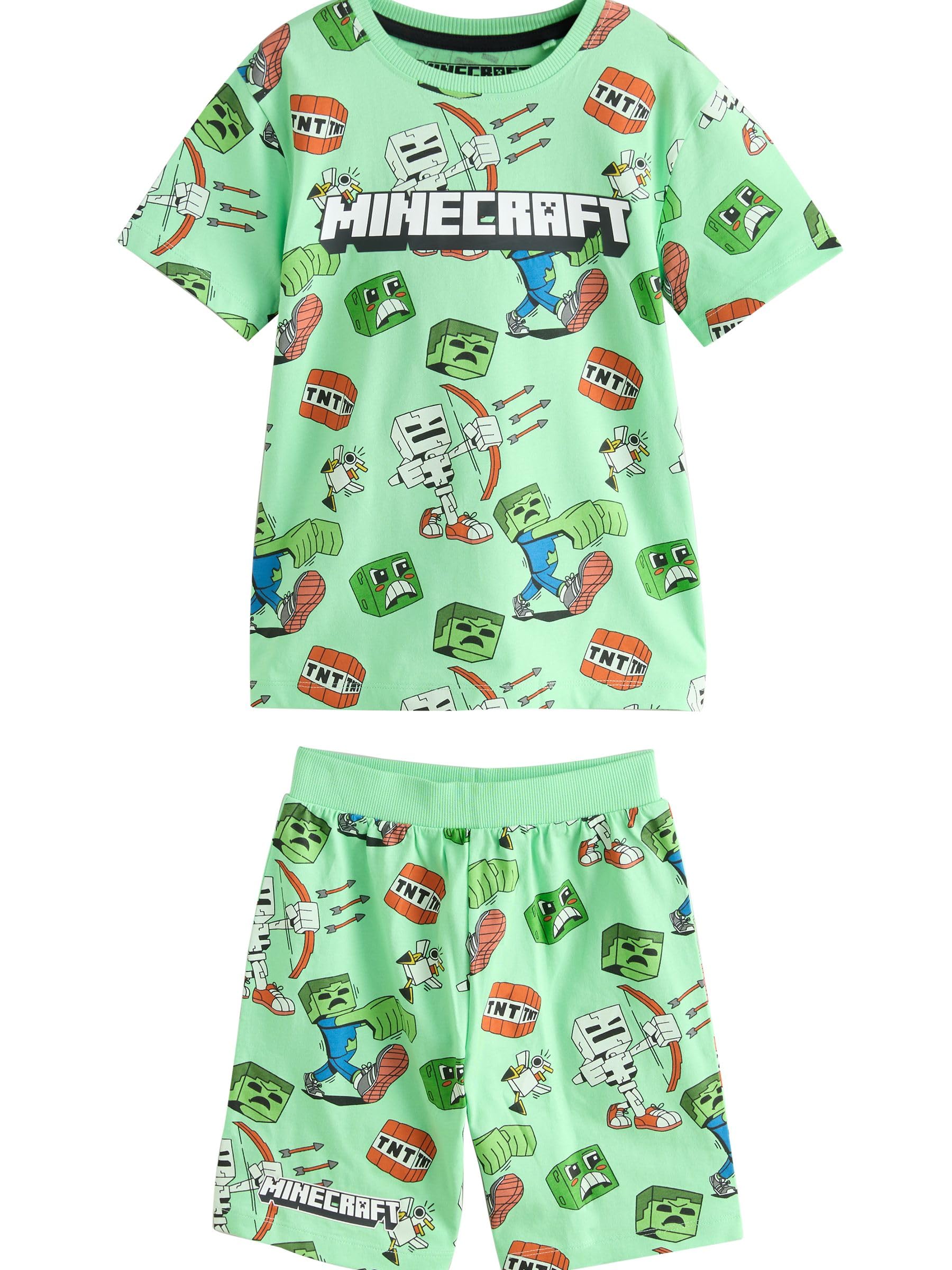 Next Pigiama corto bambino Minecraft 3 pezzi 128 cotone
