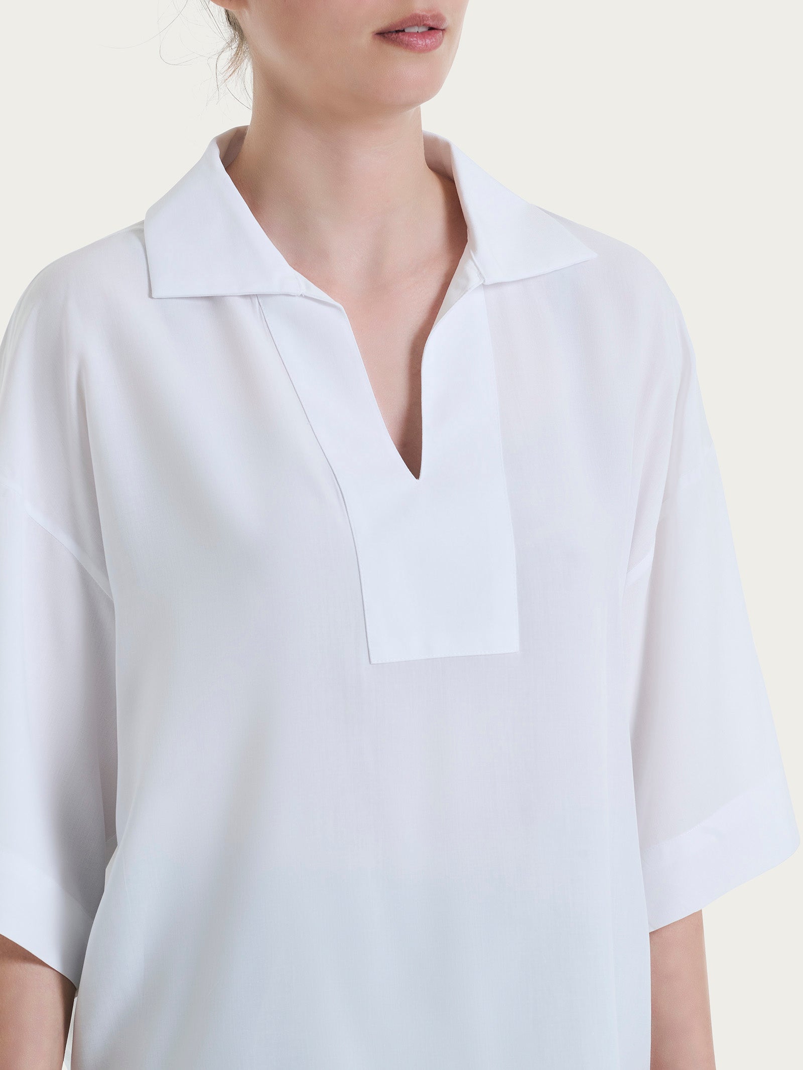 Ragno EcoSeta blusa polo viscosa Bianco