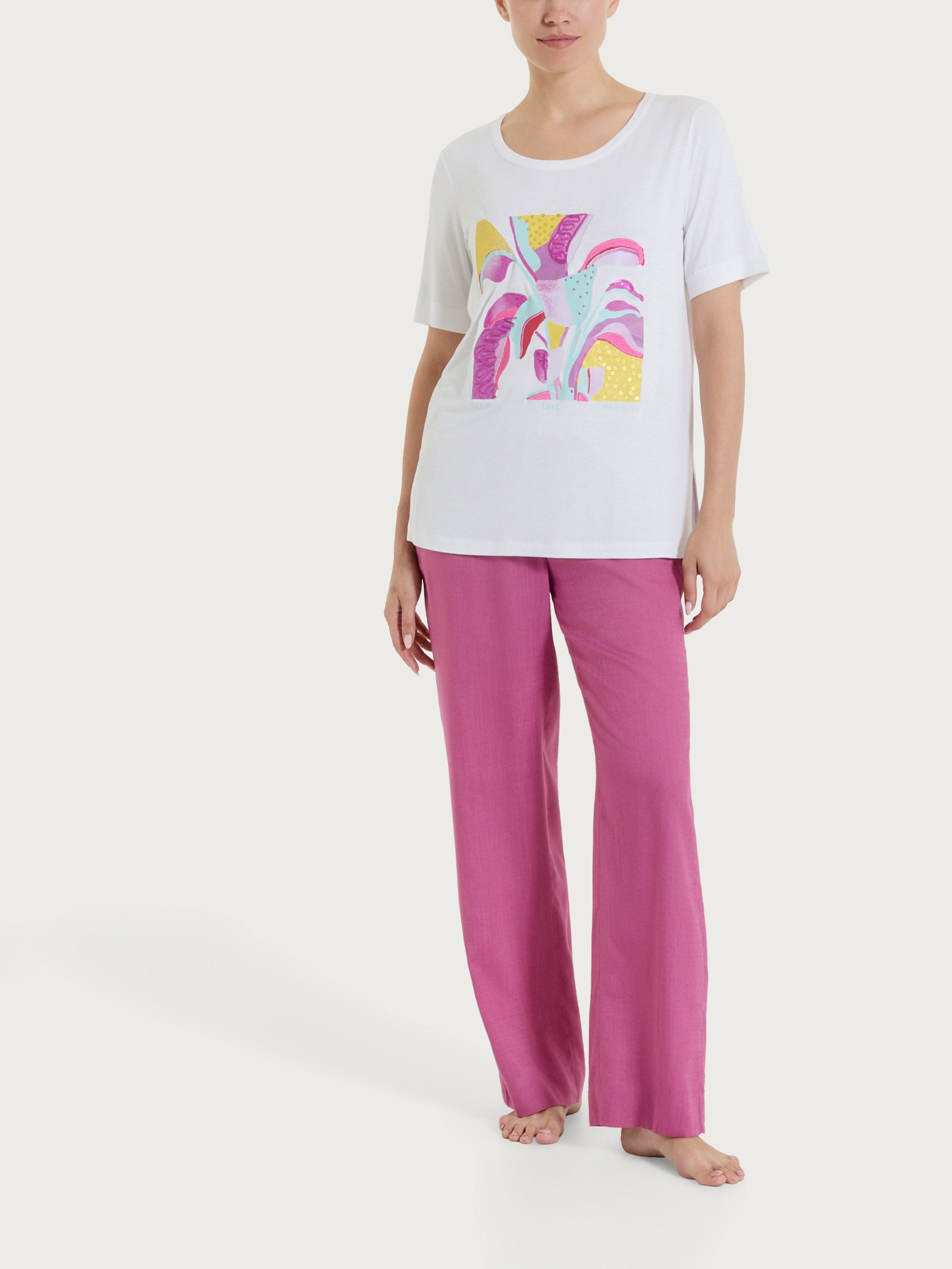 Ragno Viscosa Summer Maglietta stampa bianca fant white