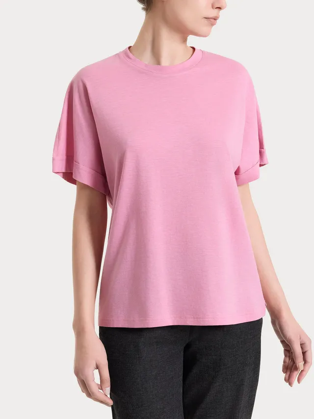 Ragno Puro Cotone t-shirt manica over jersey rosa