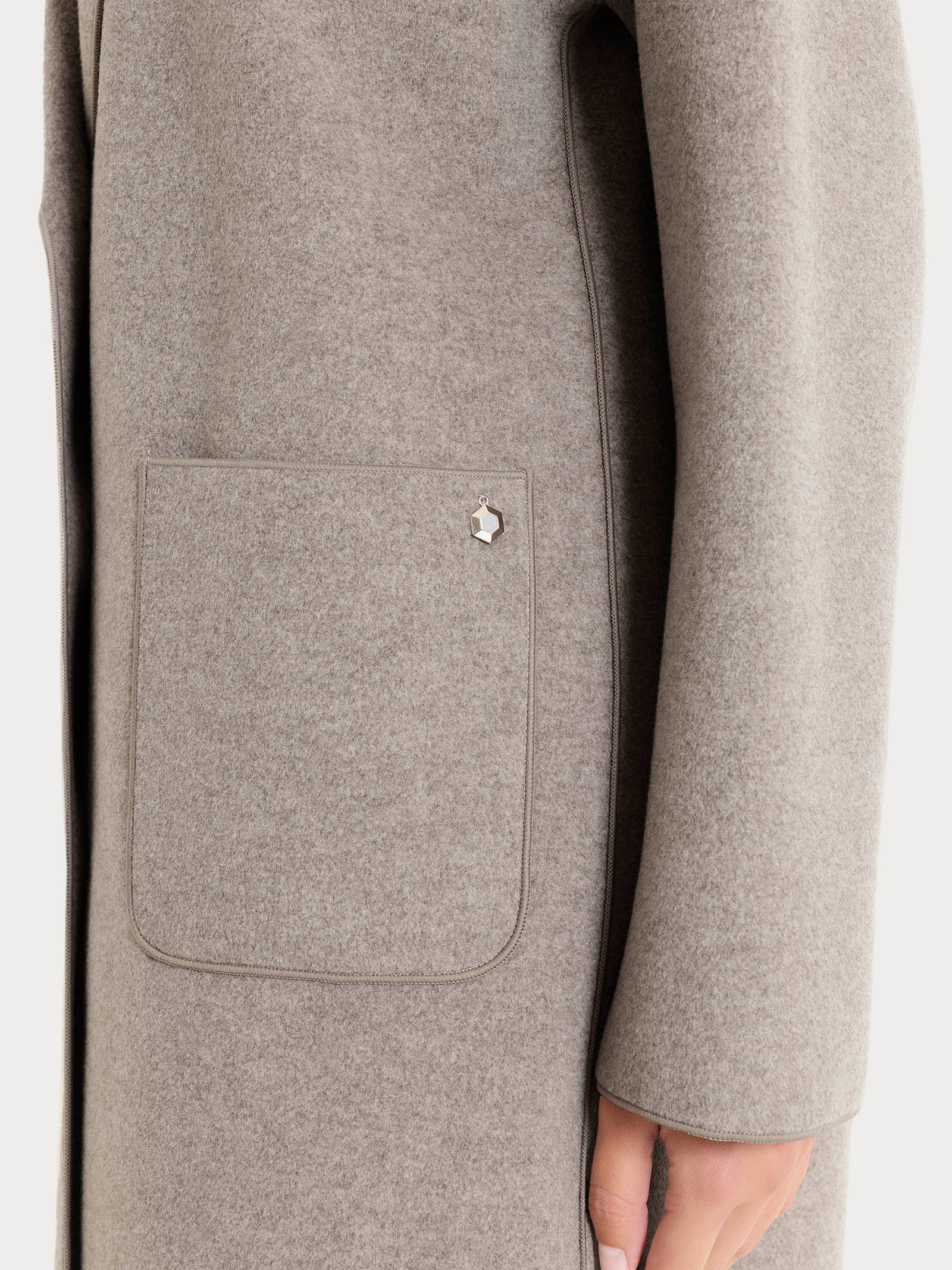 Ragno Vegan Wool Cappotto con Bottoni Glace' Mel caldo