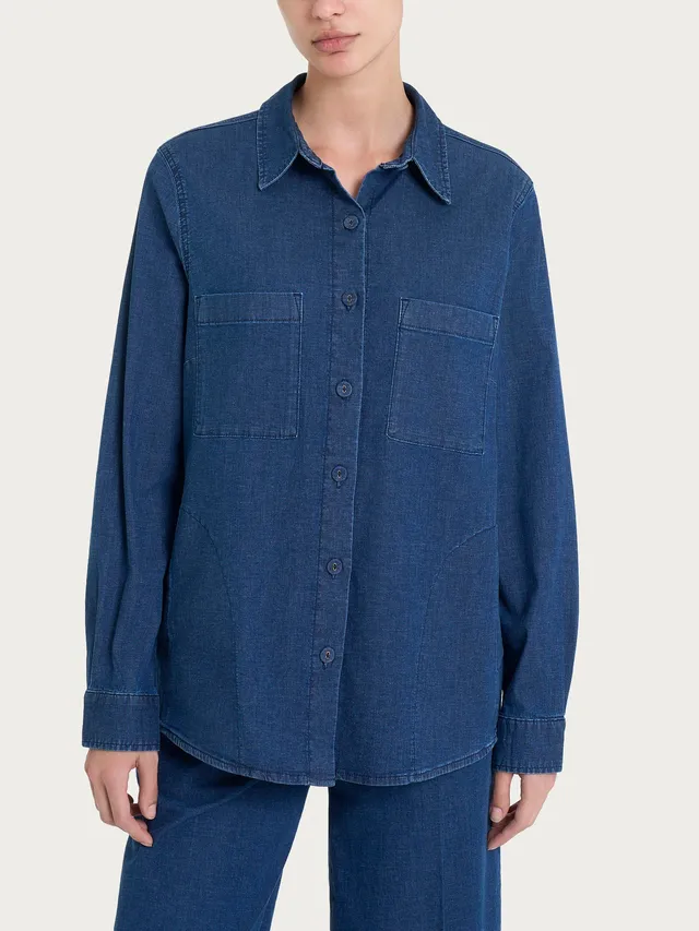 Ragno Super Light Denim Shacket camicia indigo leggera