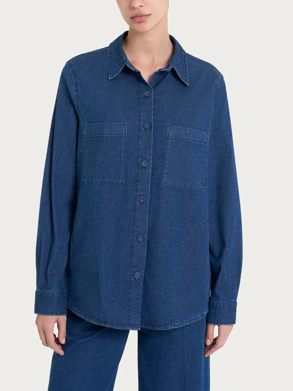 Ragno Super Light Denim Shacket camicia indigo leggera