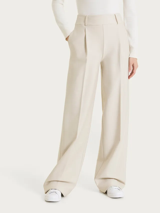 Ragno Compact Pantaloni Larghi Donna Champignon con Tasche