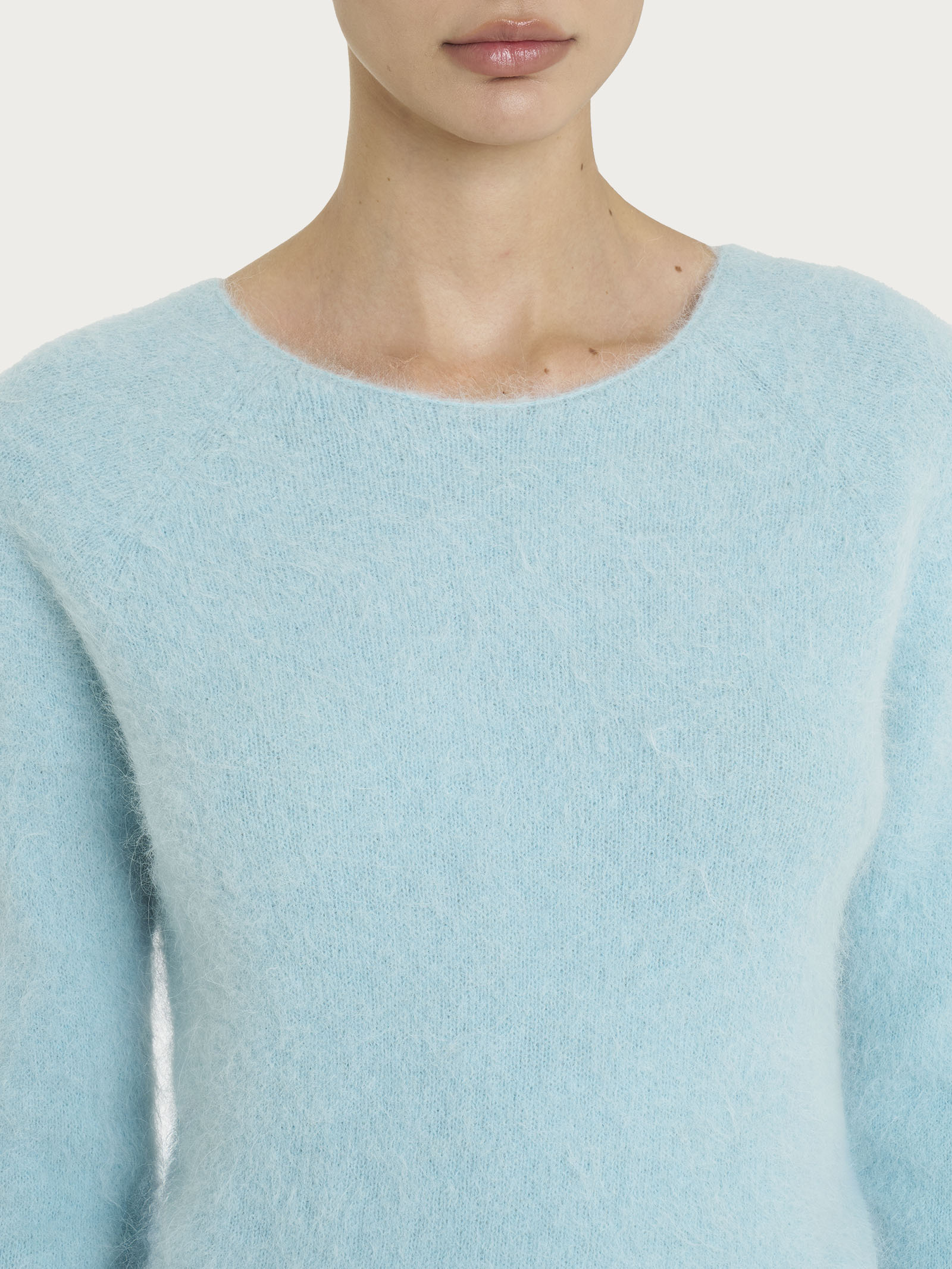Ragno Merino Soft Girocollo Nile Blue misto alpaca