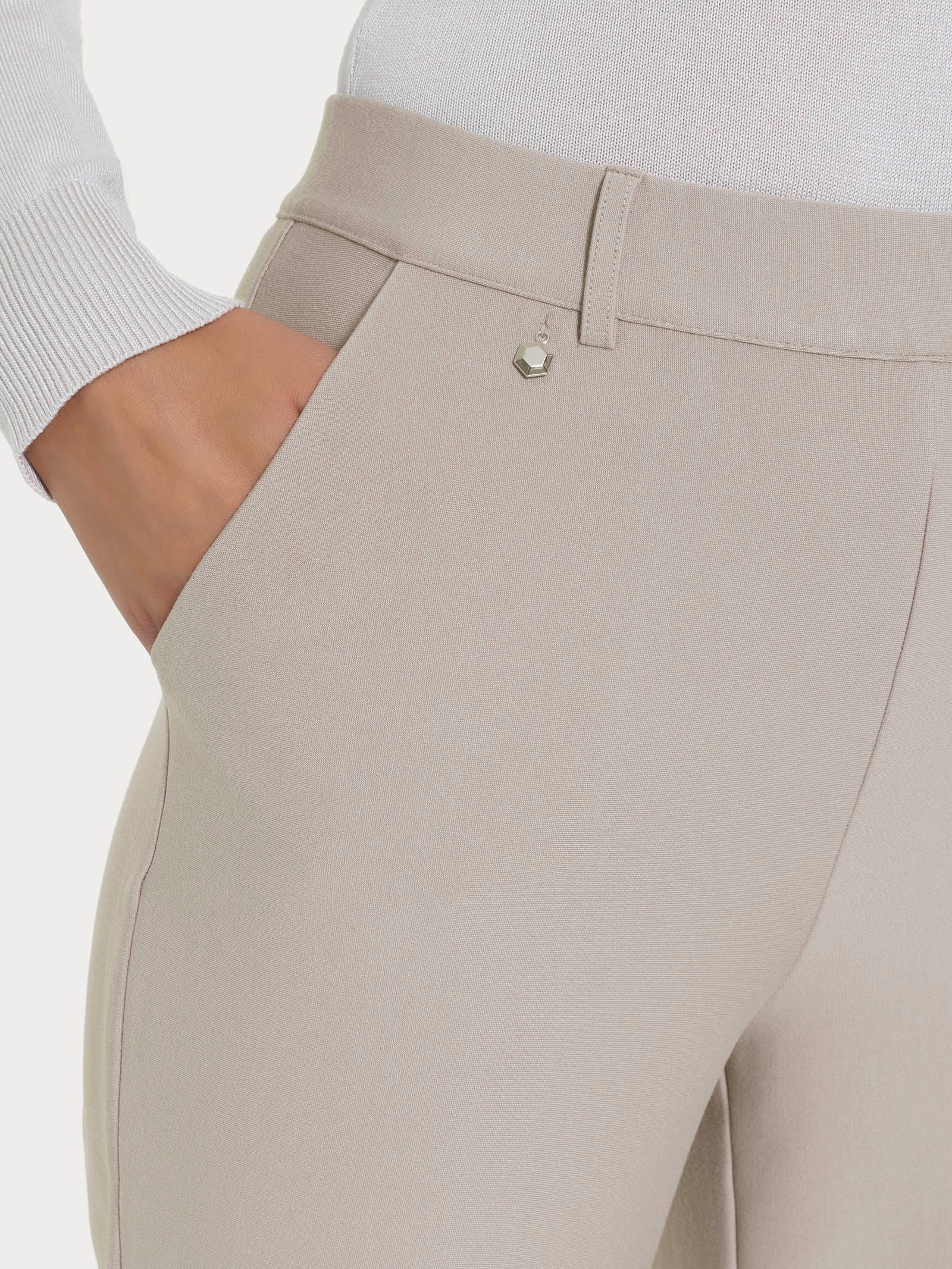 Ragno Compact pantalone flare lungo String vita elasticizzata