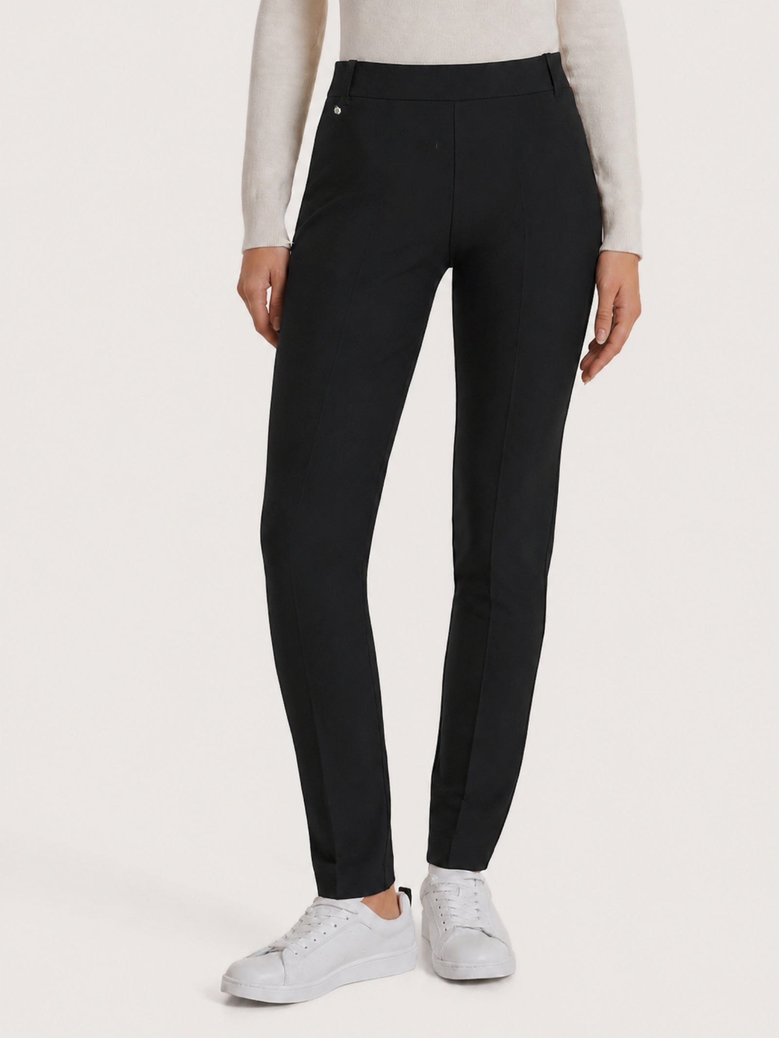 Ragno Compact Pantalone Sigaretta Donna Nero elasticizzato