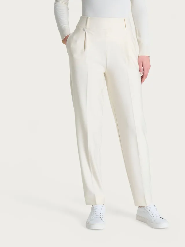 Ragno Gem pantalone carota tapered avorio elasticizzato