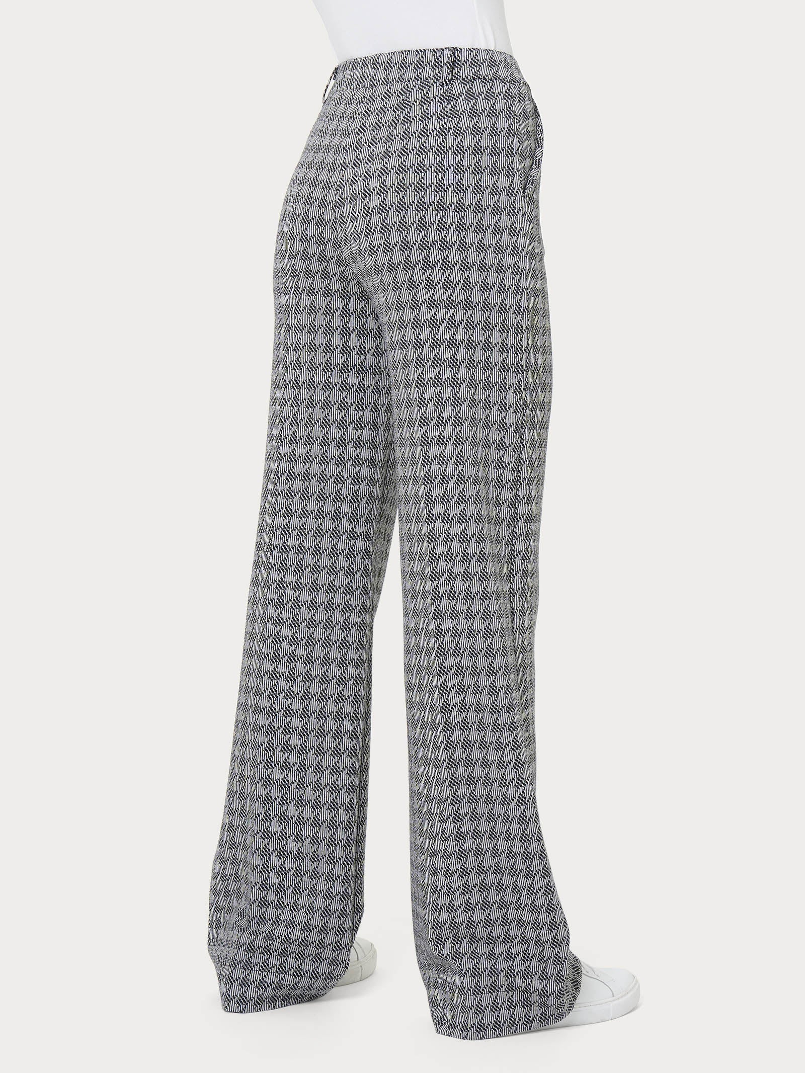 Ragno Compact The Wide Leg pantalone palazzo Fant.Nero pied-de-poule