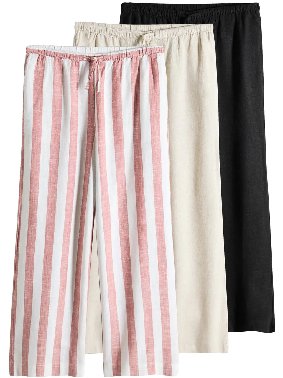 Geo Next The Set pantaloni donna gamba larga lino 3 pezzi