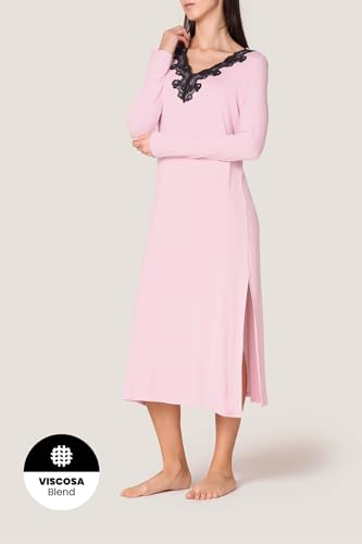 Goldenpoint Sakura Camicia da Notte Lunga Pizzo