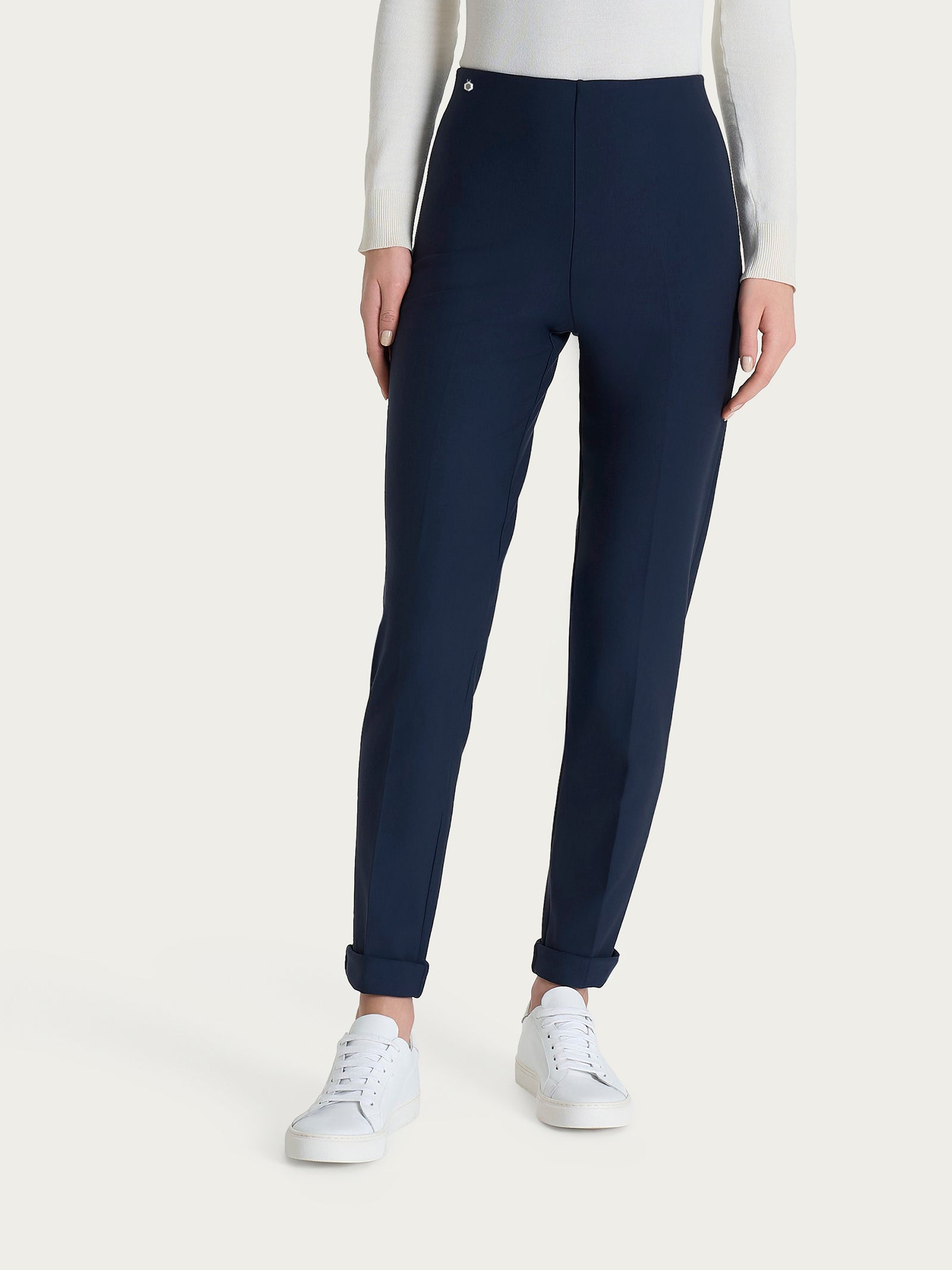Ragno Compact pantalone sigaretta risvolto Persia