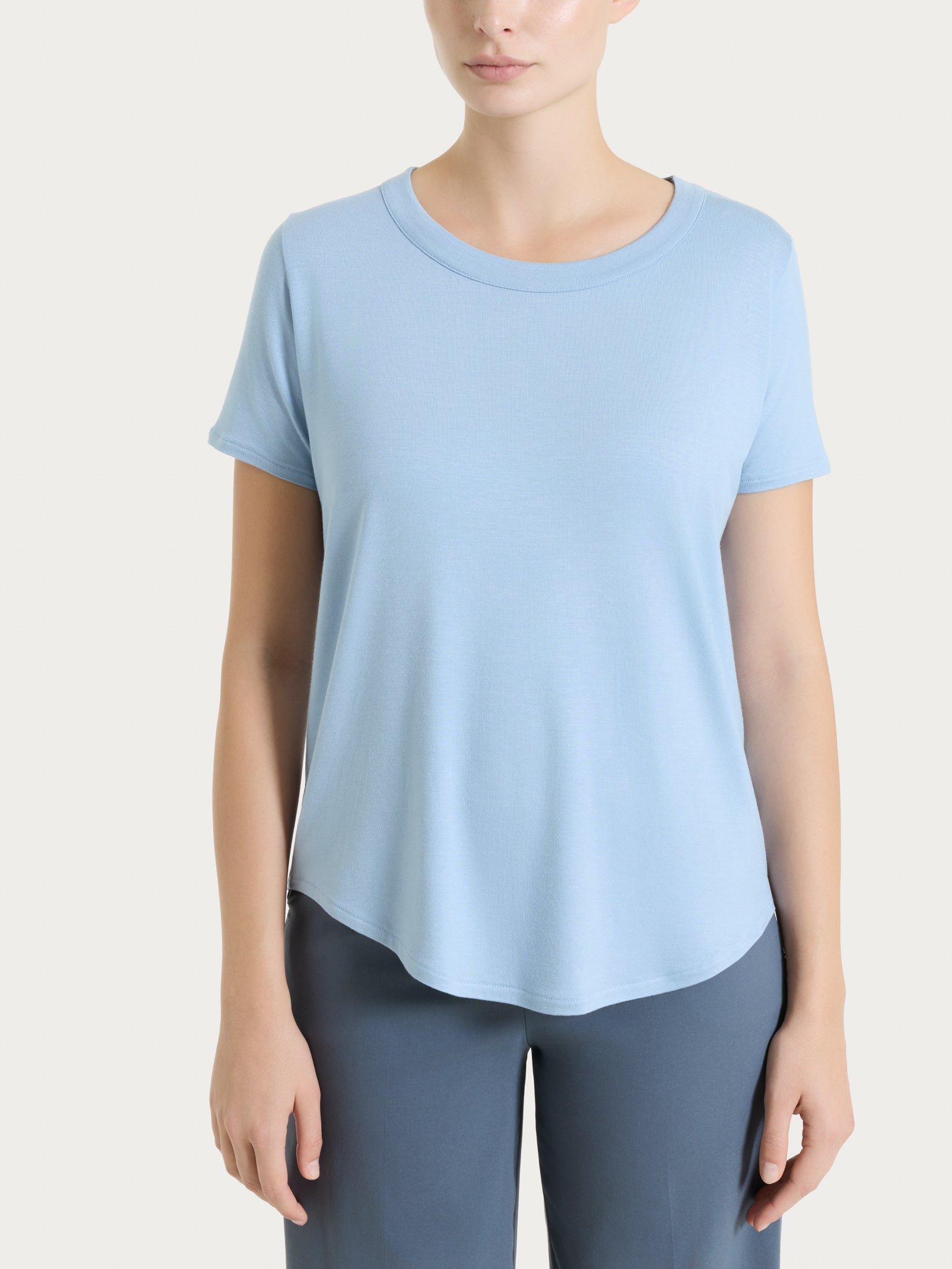 Ragno Viscosa Summer Maglietta Manica Corta Azzurra