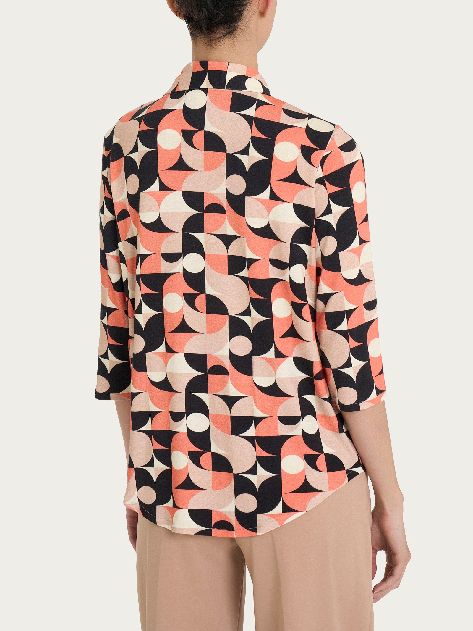 Ragno Viscosa Summer Camicia Taupe Manica 3/4 Jersey