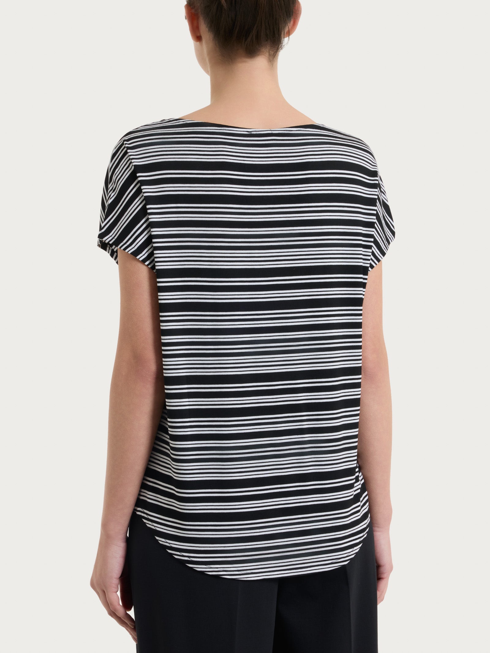 Ragno Viscosa Summer Maglietta Righe Fant. Nero Leggera