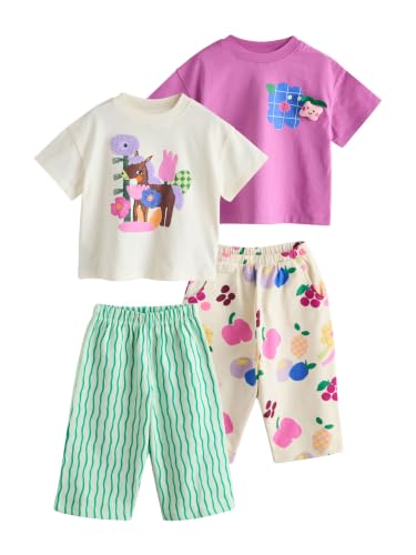 Geo Next Completo Bambina Top+Pantaloni 2 Pezzi Viola Verde