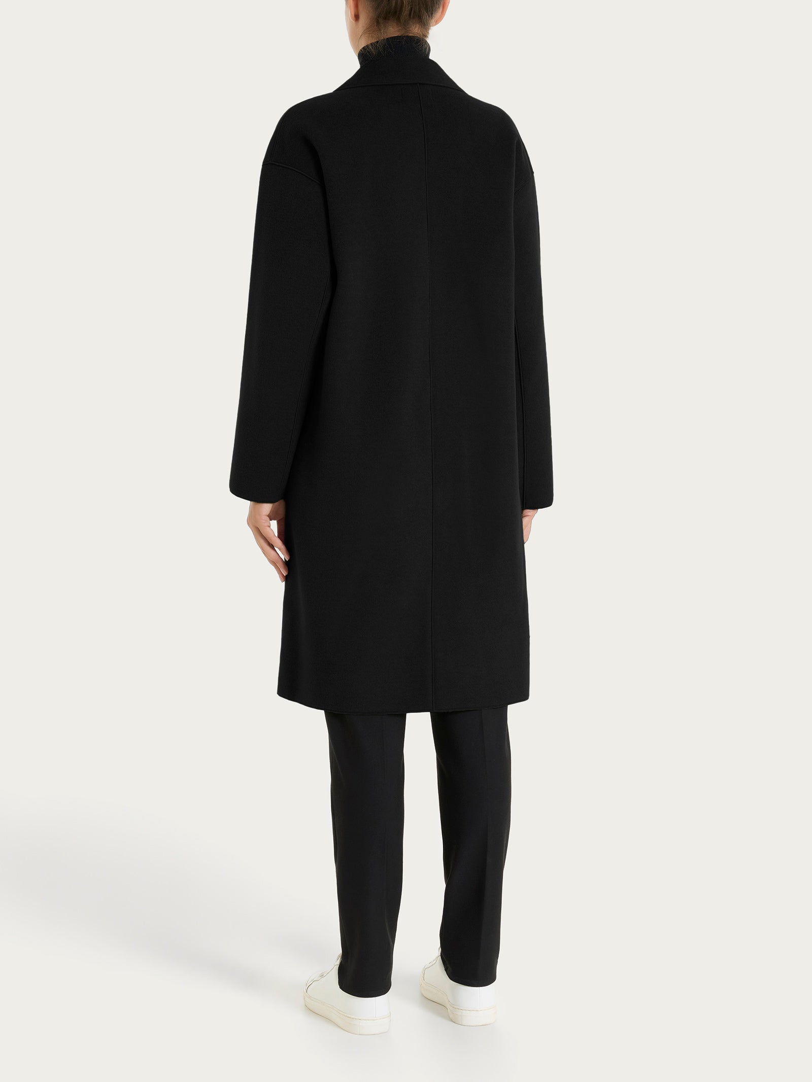 Ragno Vegan Wool cappotto con bottoni Nero