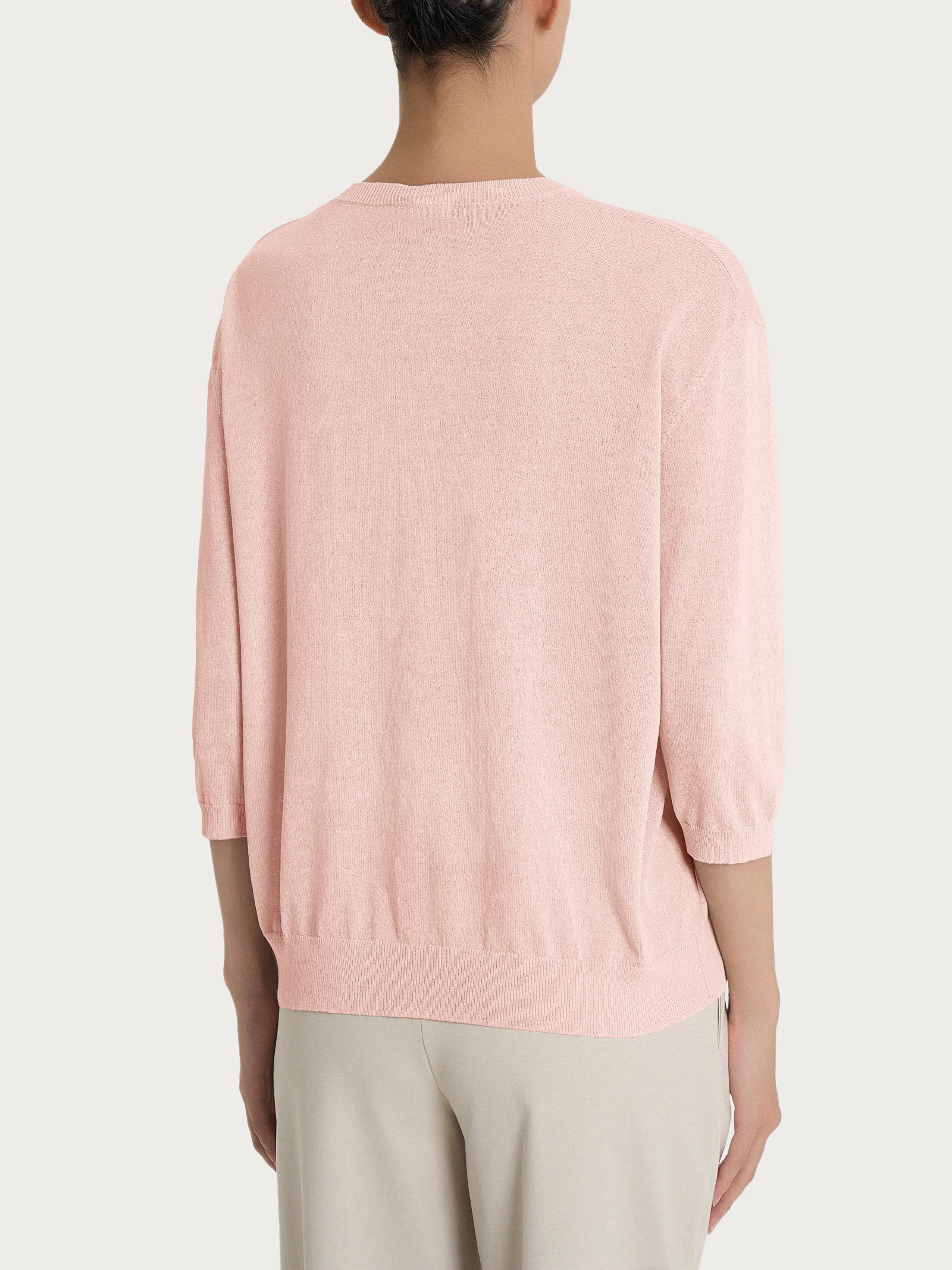 Ragno maglia girocollo manica 3/4 crepe Cameo Rose