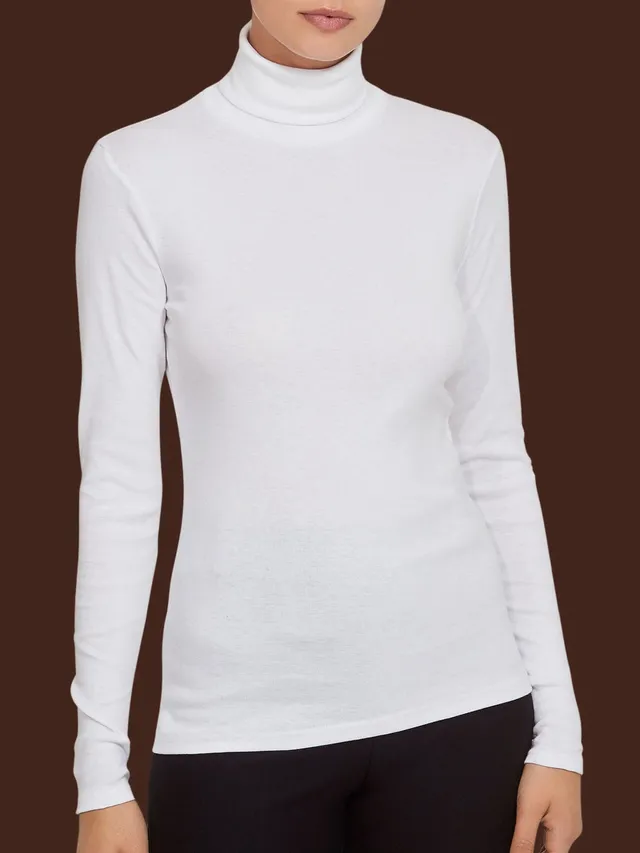 Ragno Thermo Cotton dolcevita donna bianco cotone caldo
