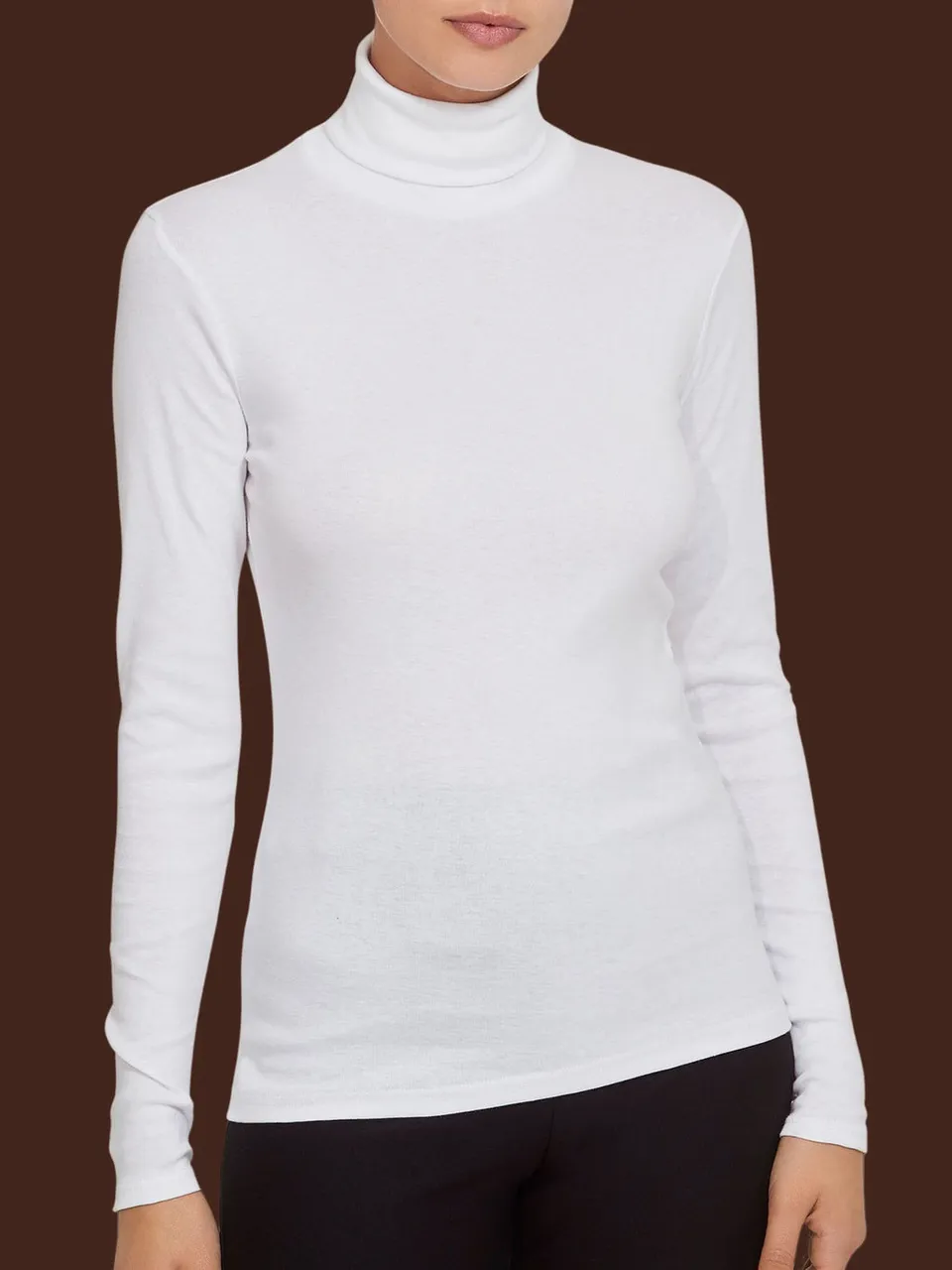 Ragno Thermo Cotton dolcevita donna bianco cotone caldo