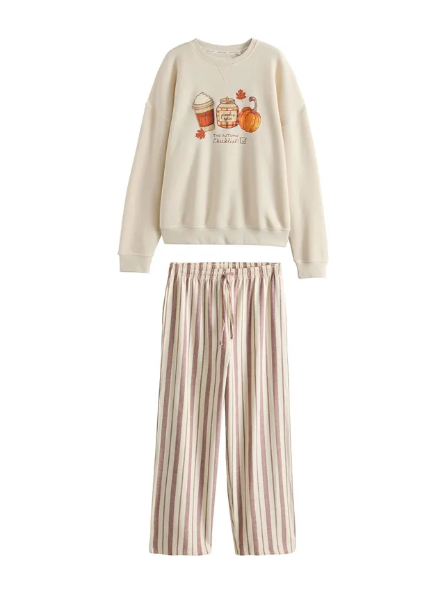 Next pigiama flanella donna con felpa taglia 48