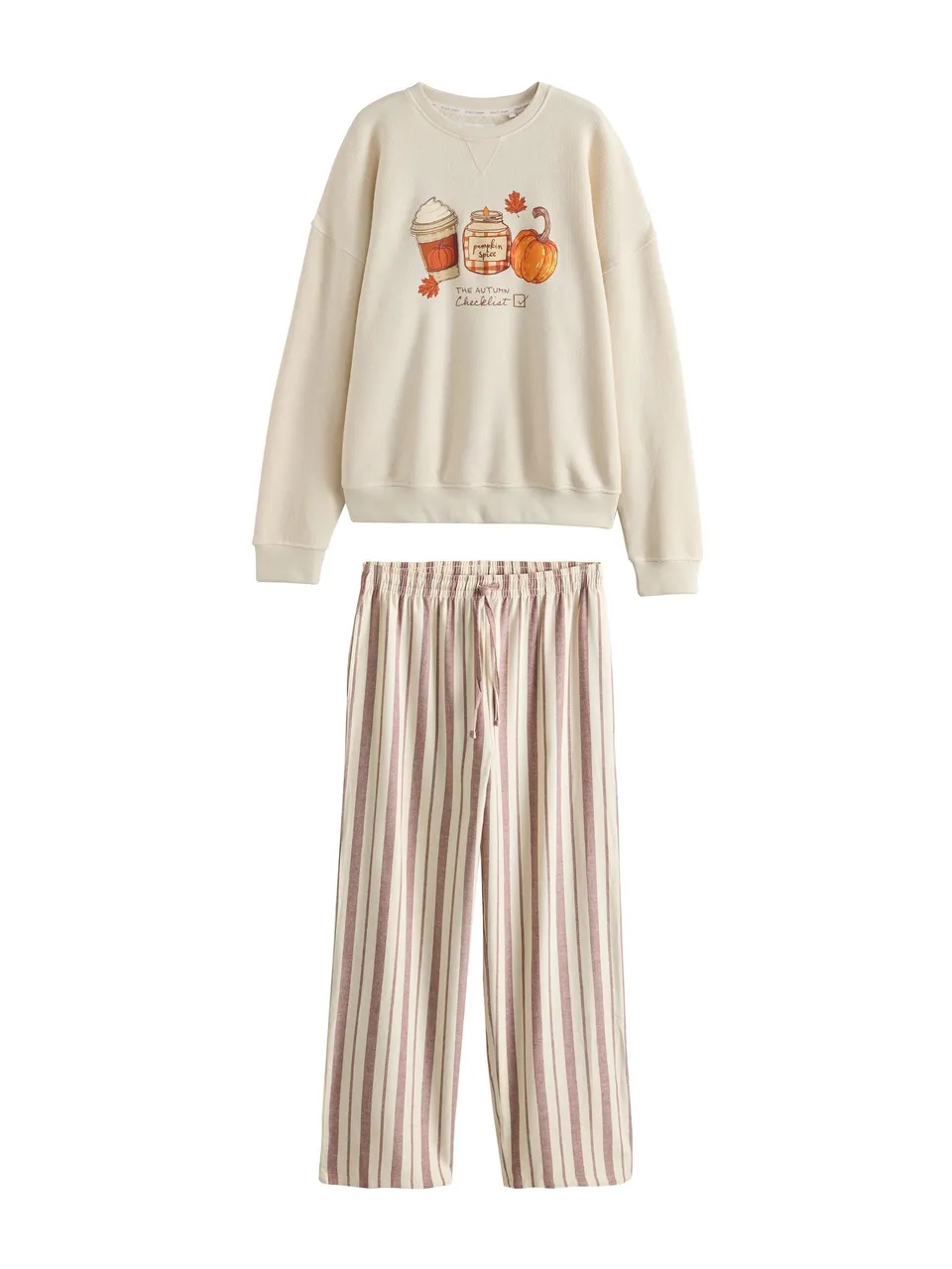 Next pigiama flanella donna con felpa taglia 48