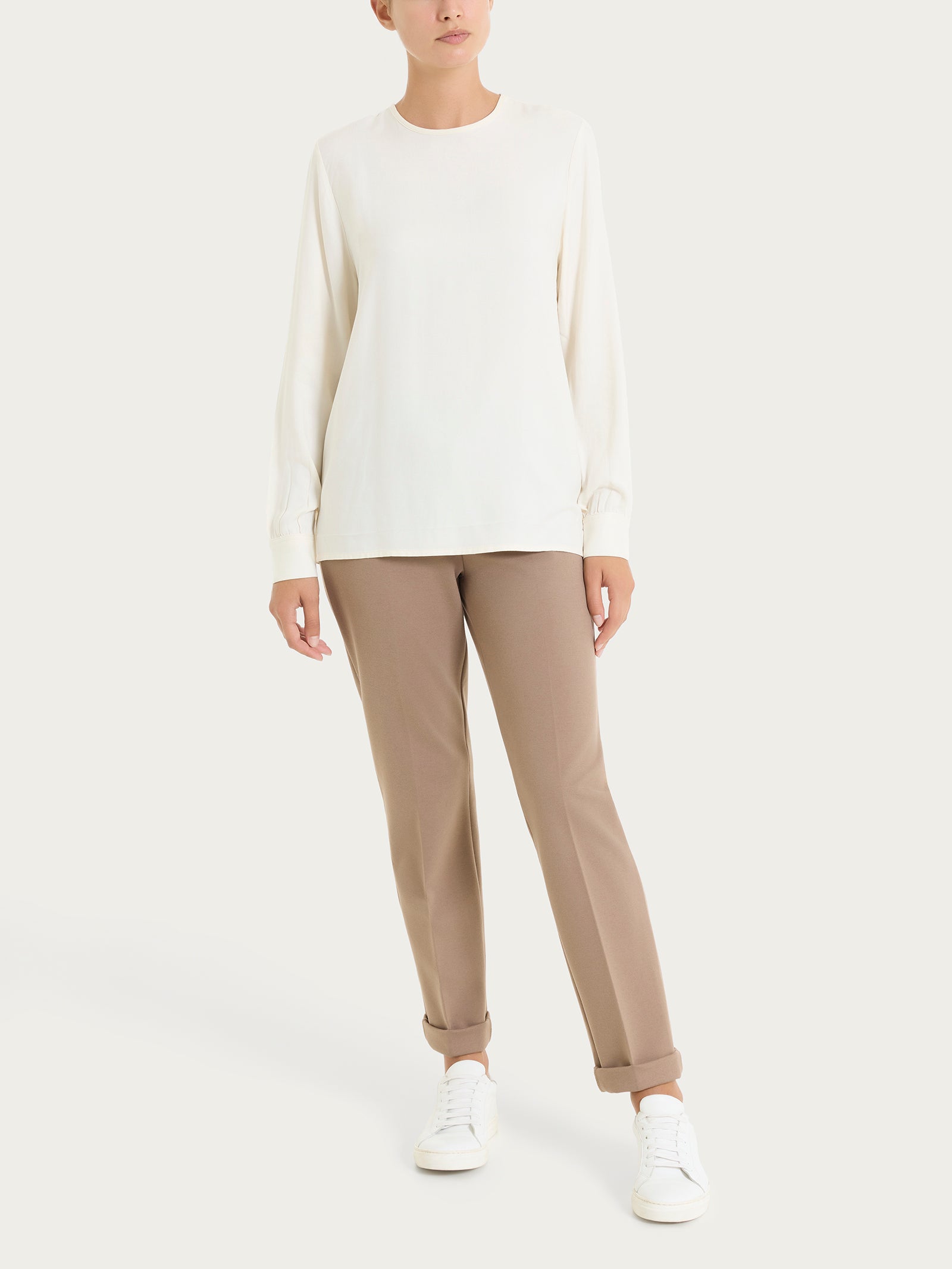 Ragno Winter Ecoseta Blusa Girocollo Avorio Viscosa