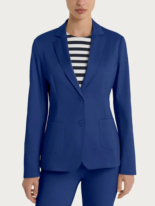 Ragno Satin Power Blazer Due Bottoni Donna Blueberry