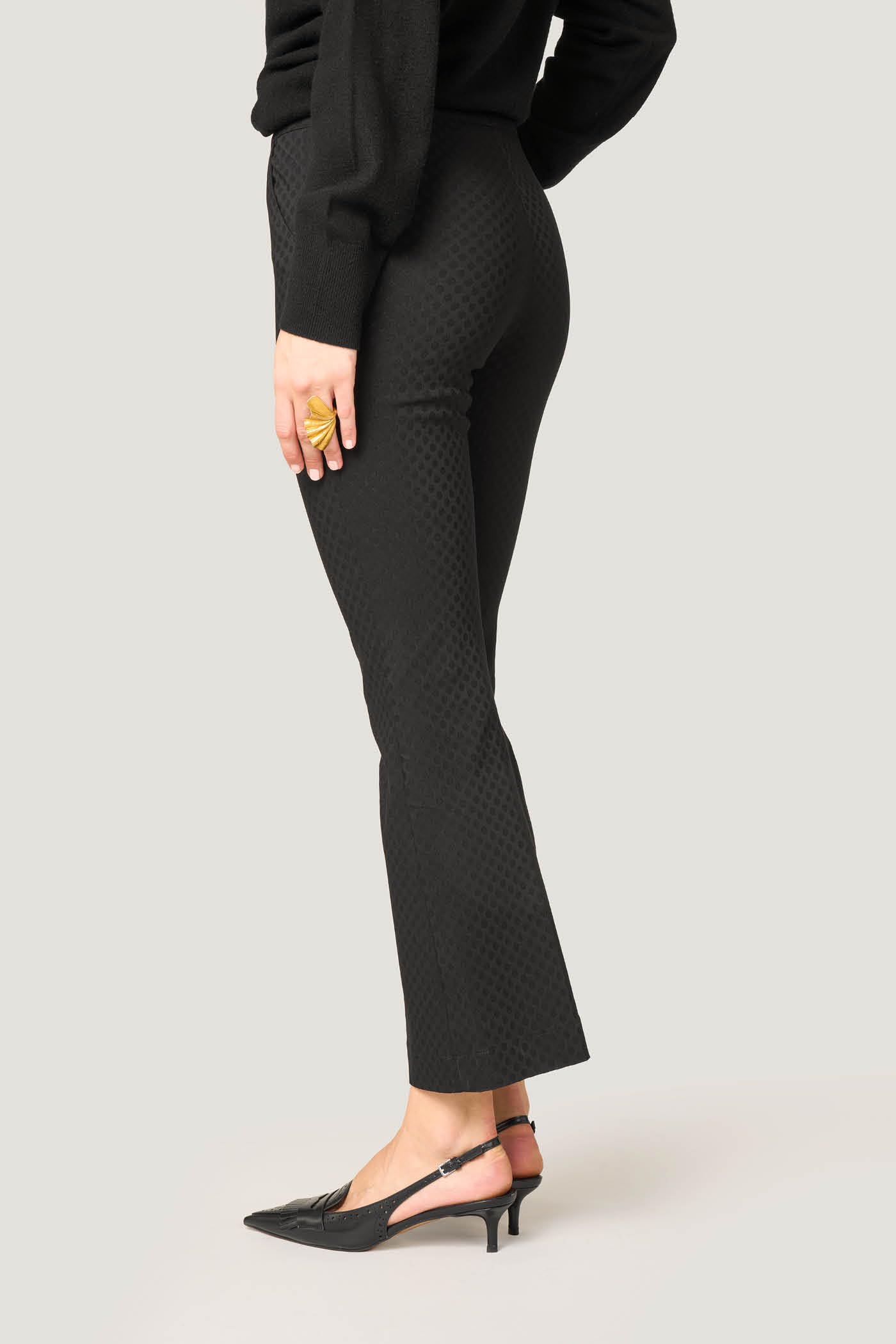 Goldenpoint Kick Flare pantaloni pois viscosa con tasche