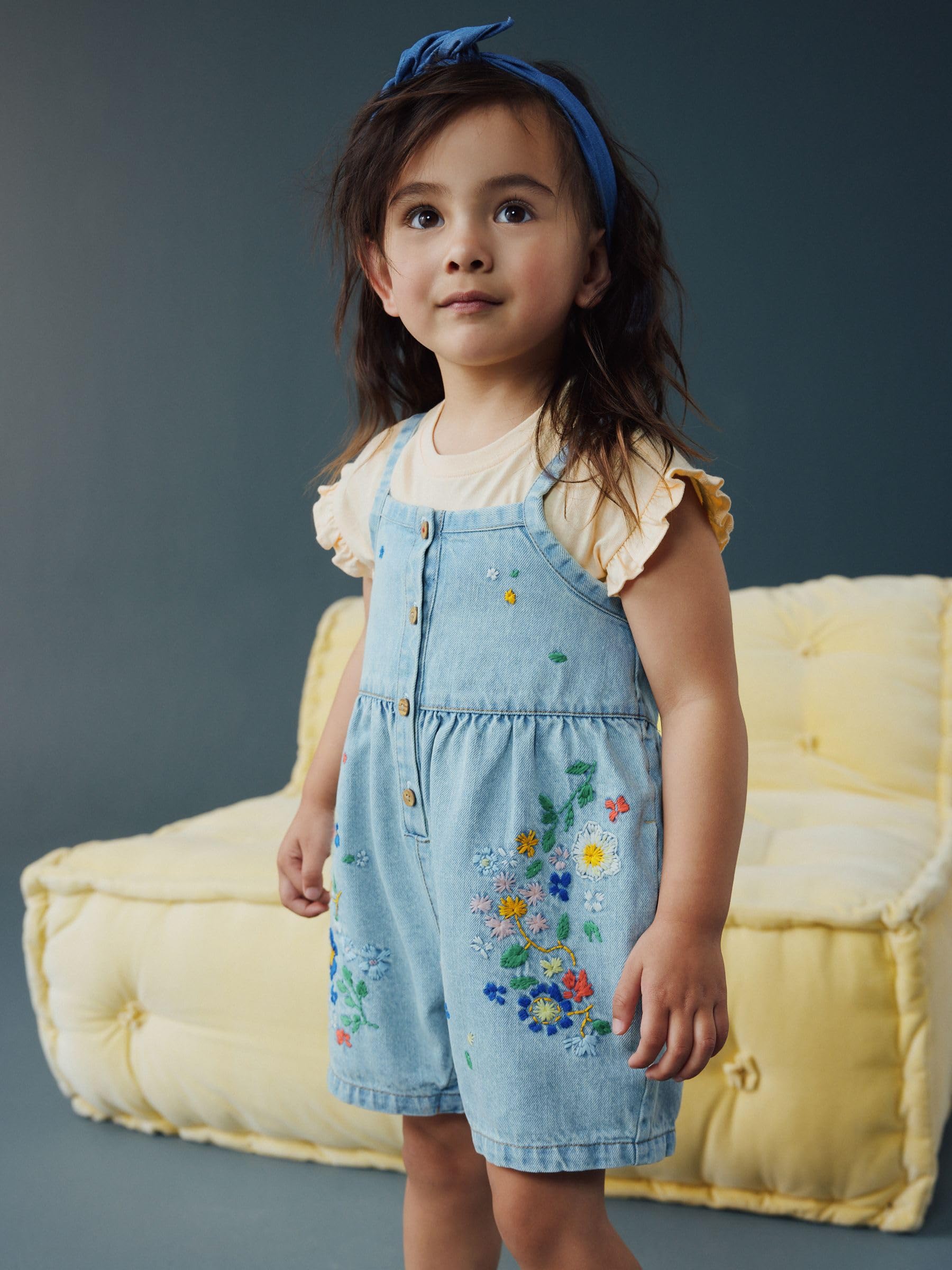 Next Set Salopette Corta e T-Shirt Bimba 98-104