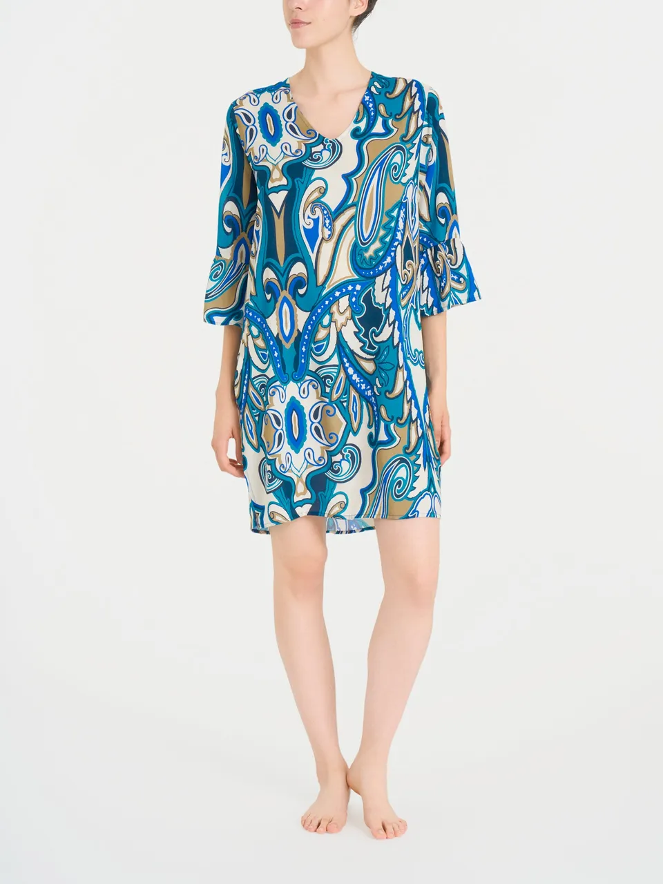 Ragno EcoSeta Caftano 3/4 copricostume dazzling blue