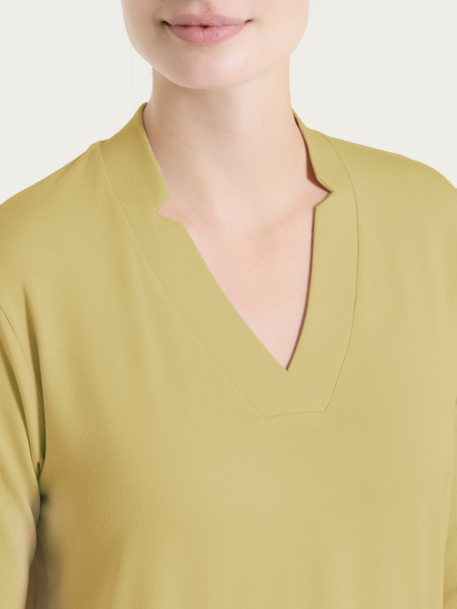 Ragno Viscosa Summer maglietta scollo V khaki manica 3/4