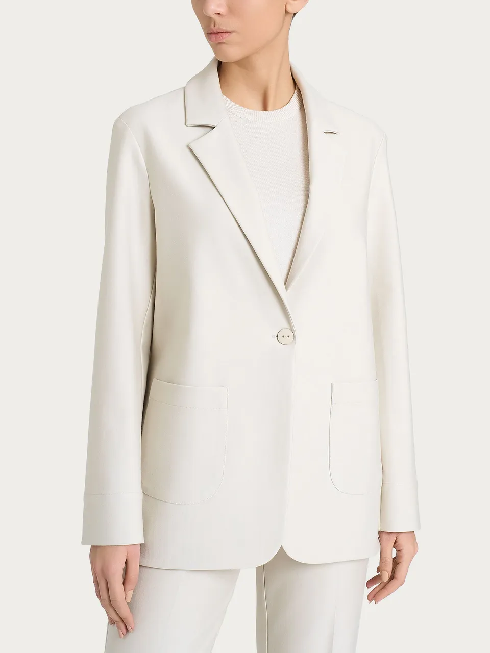 Ragno Compact Blazer Over Un Bottone Champignon punto milano