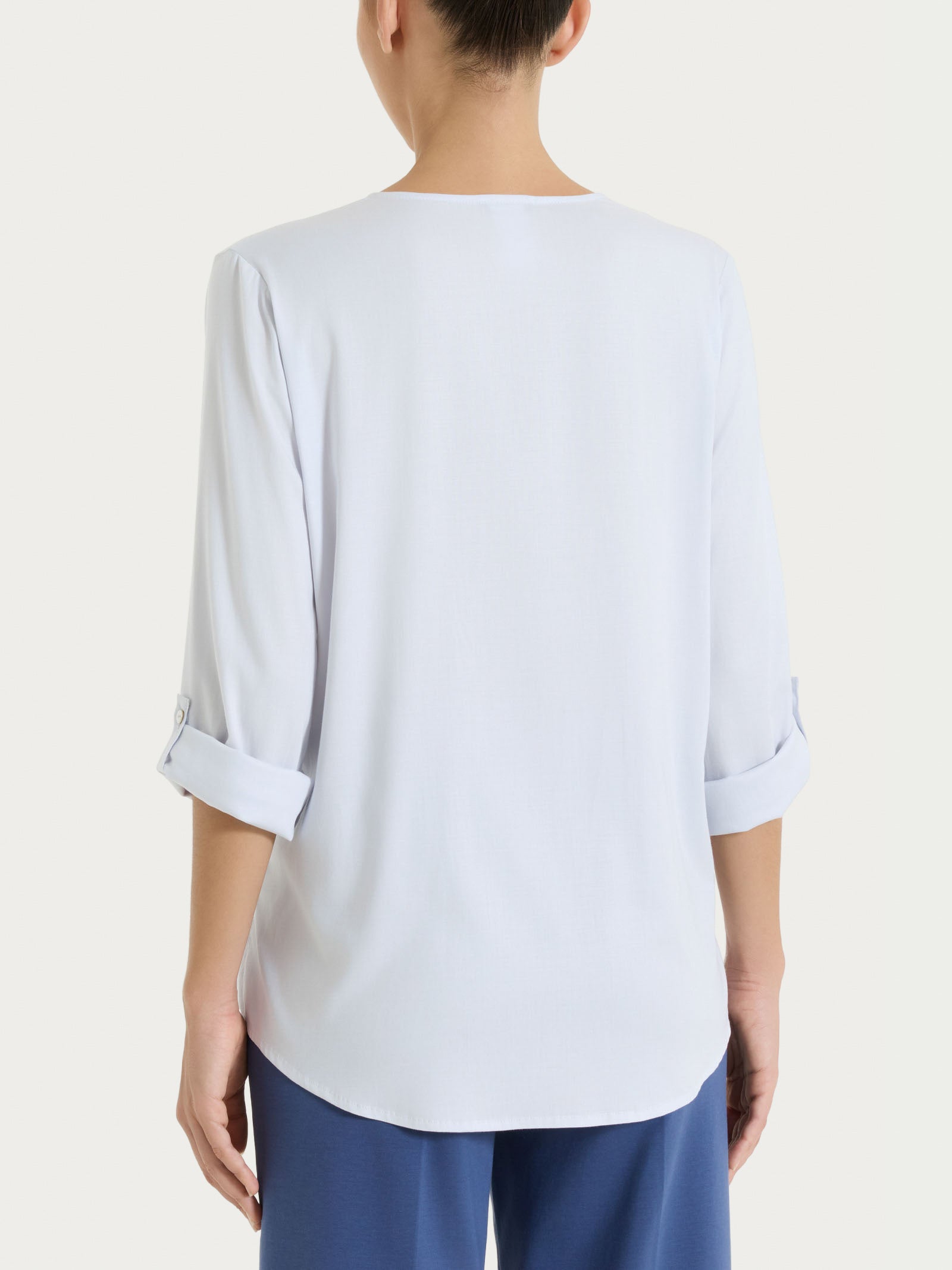 Ragno Voile Stretch camicia donna lilla manica risvoltabile