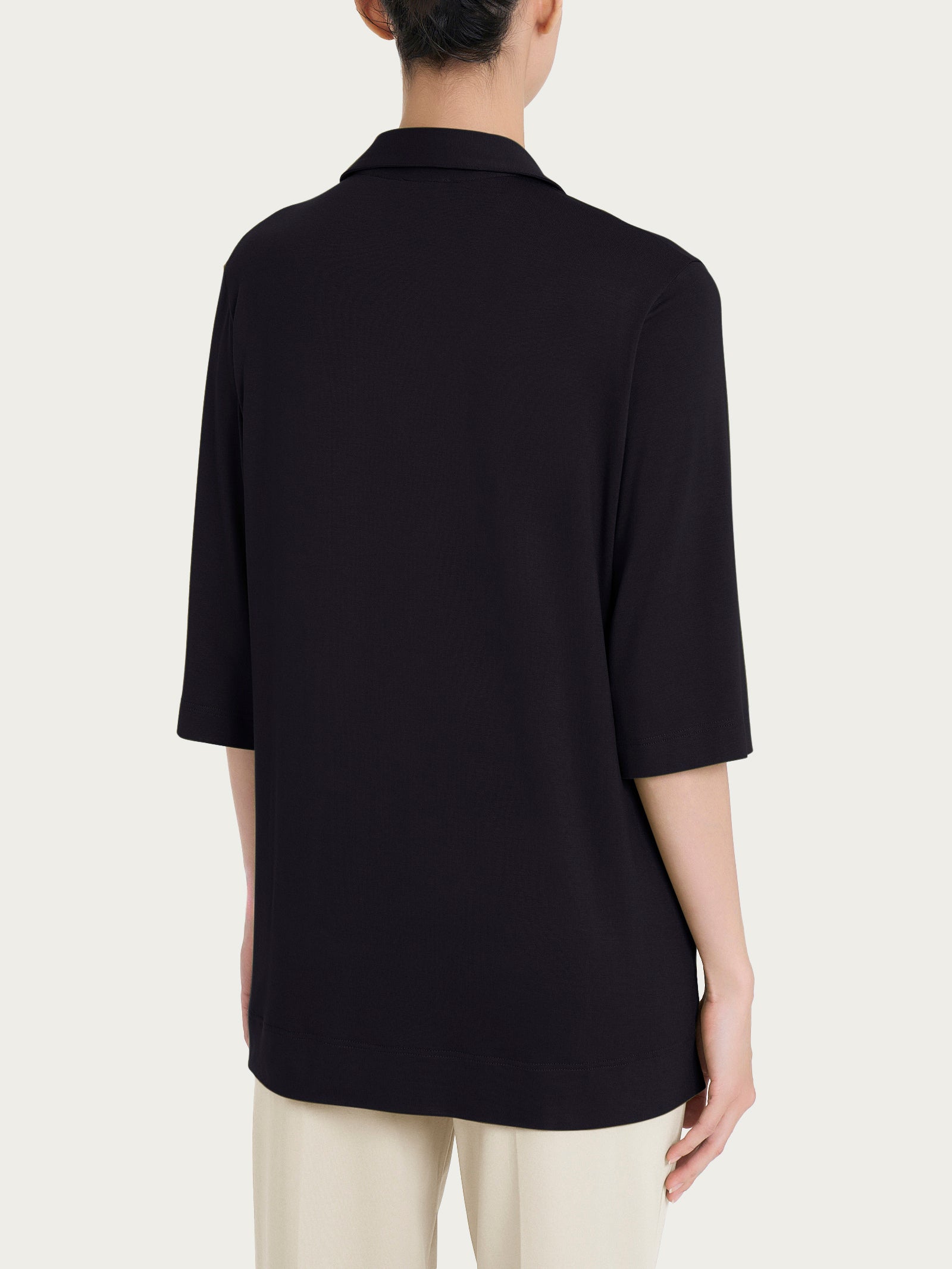 Ragno Viscosa Summer Maglietta Polo 3/4 Nero