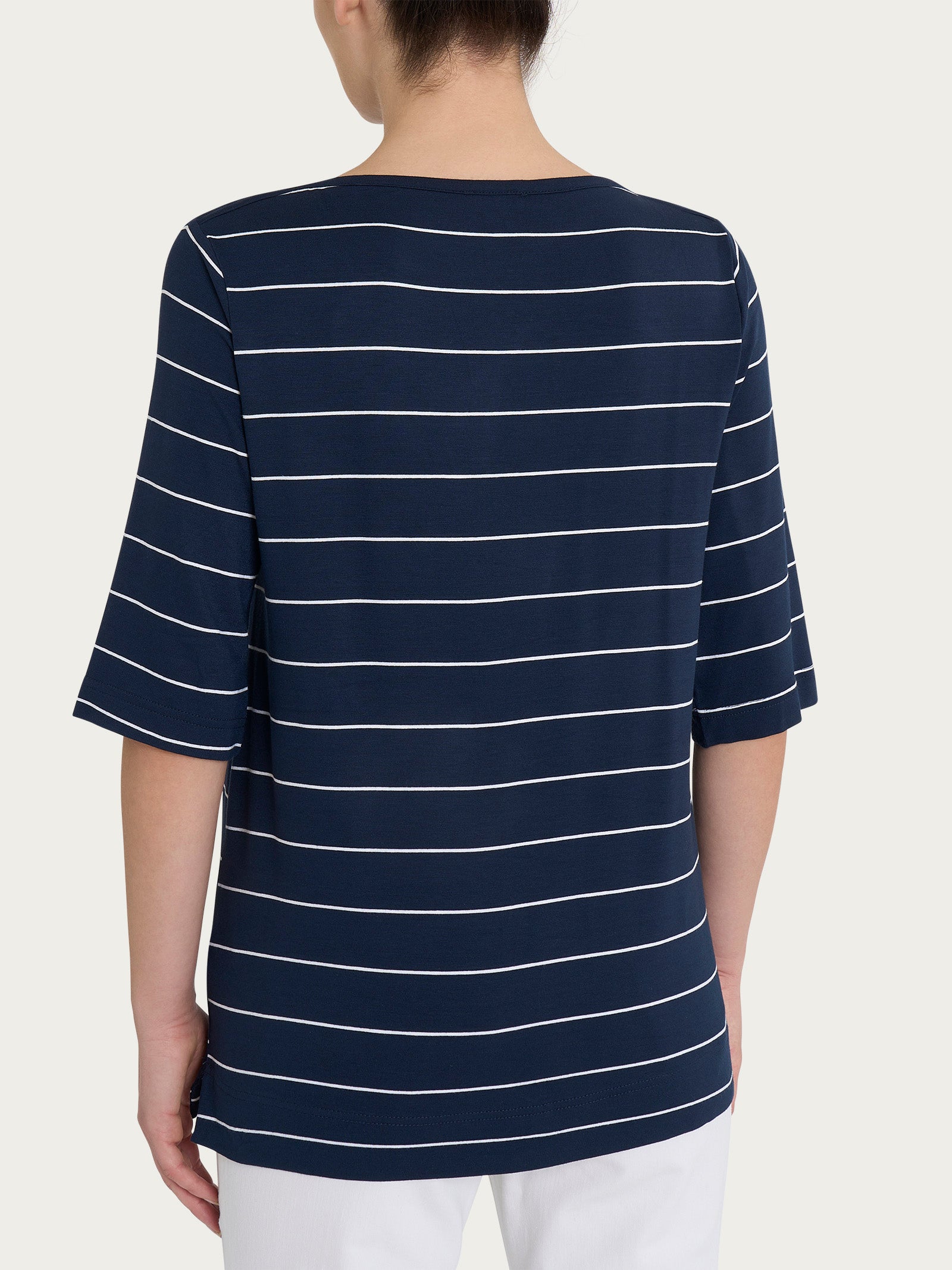Ragno Viscosa Summer Maglietta righe 3/4 Bleu Riga Spaziata
