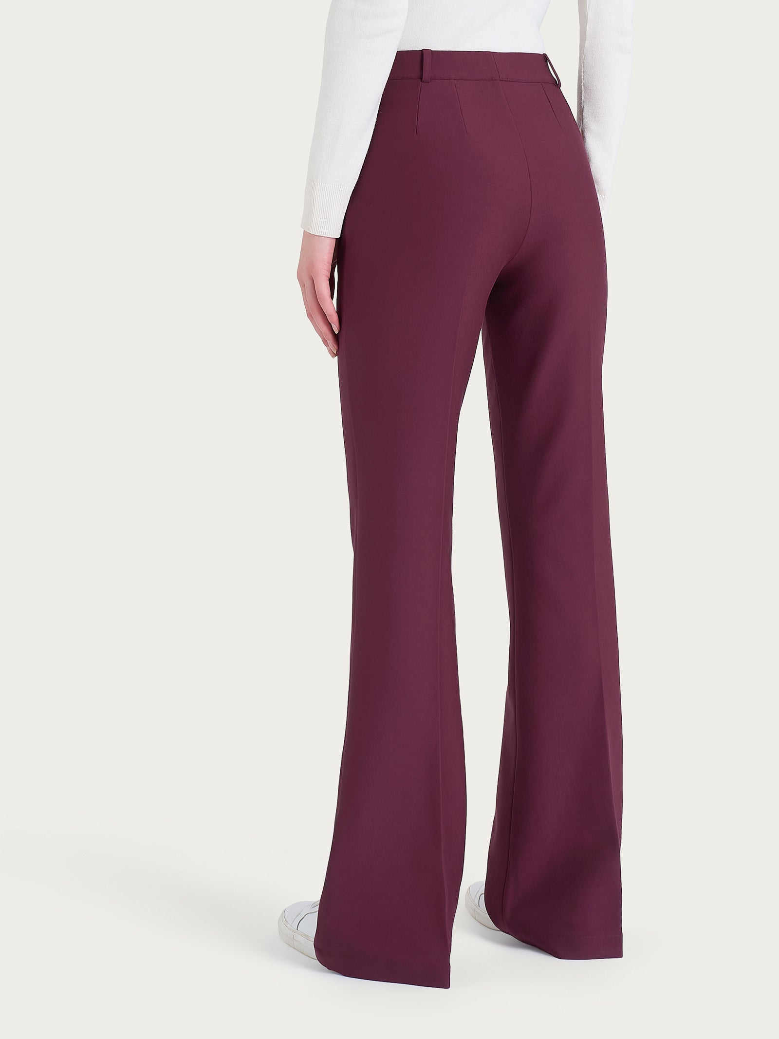 Ragno Compact Pantalone Flare fig viola elasticizzato