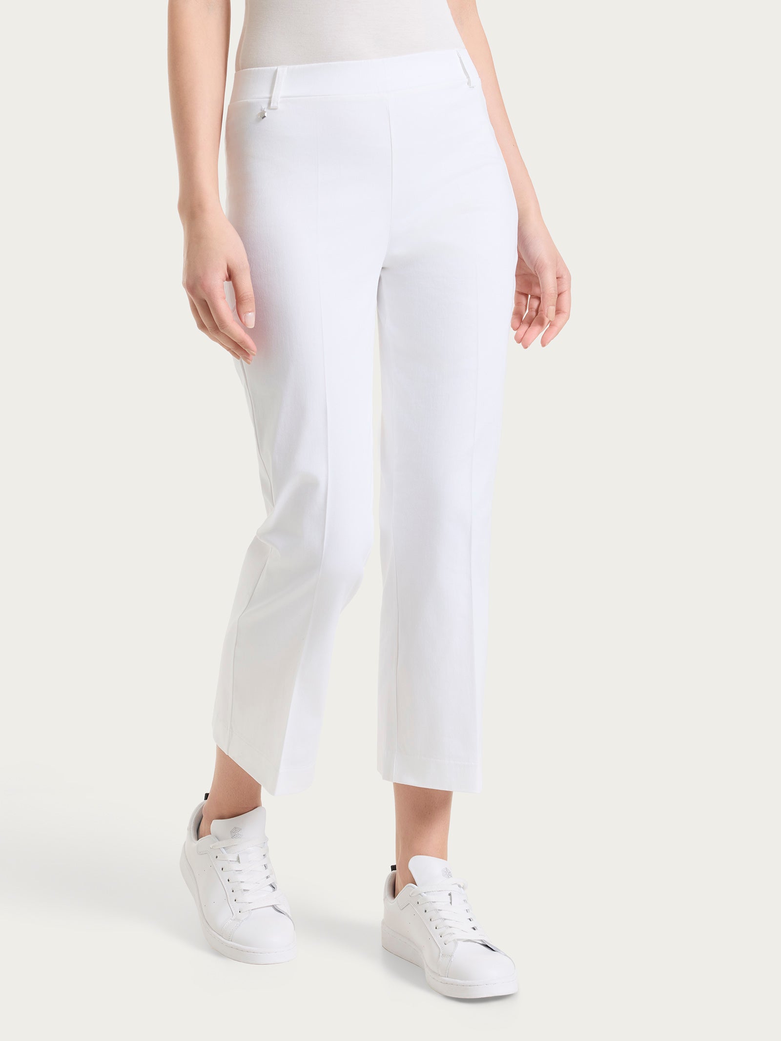 Ragno Gem Pantalone Flare Caviglia Satin Bianco