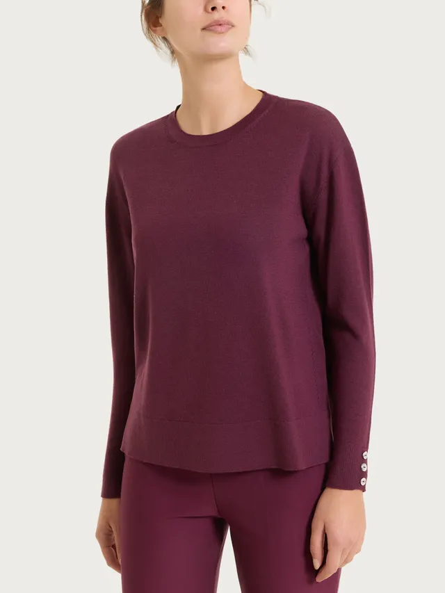 Ragno Merino Soft Maglia Girocollo Fig pura lana donna