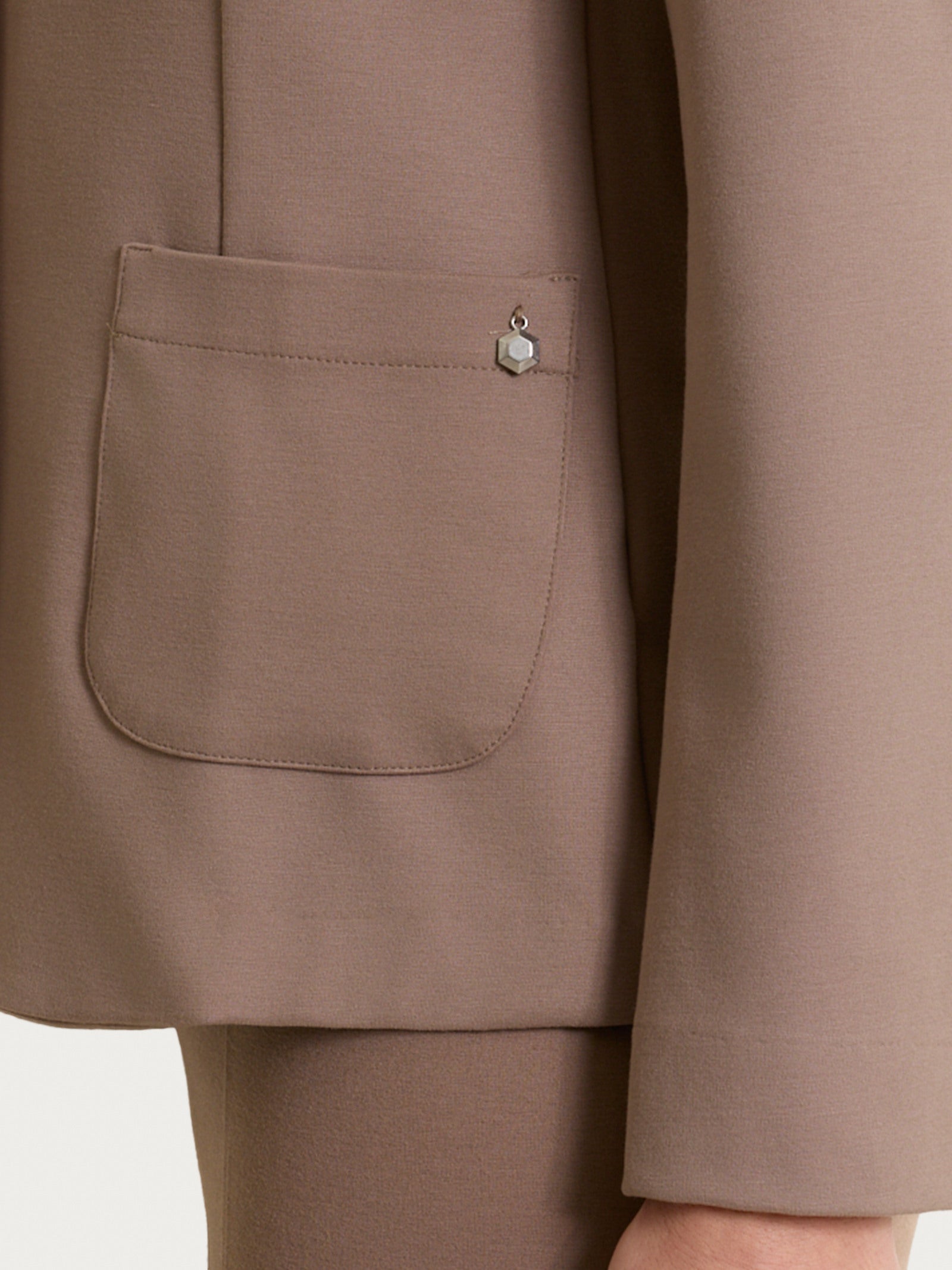 Ragno Cashmere Compact Blazer donna pine bark due bottoni