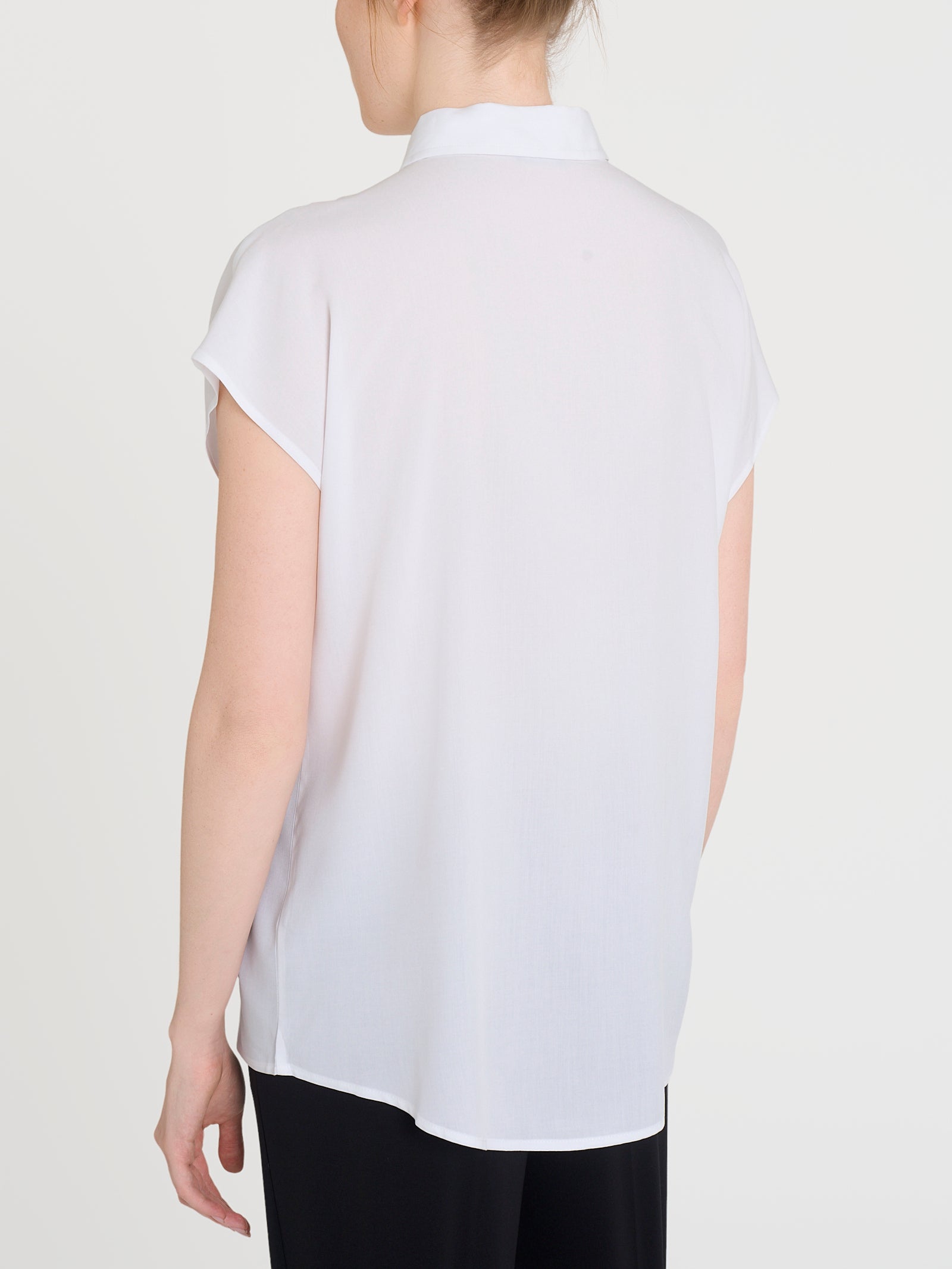 Ragno EcoSeta Kimono camicia manica corta bianca bottoni
