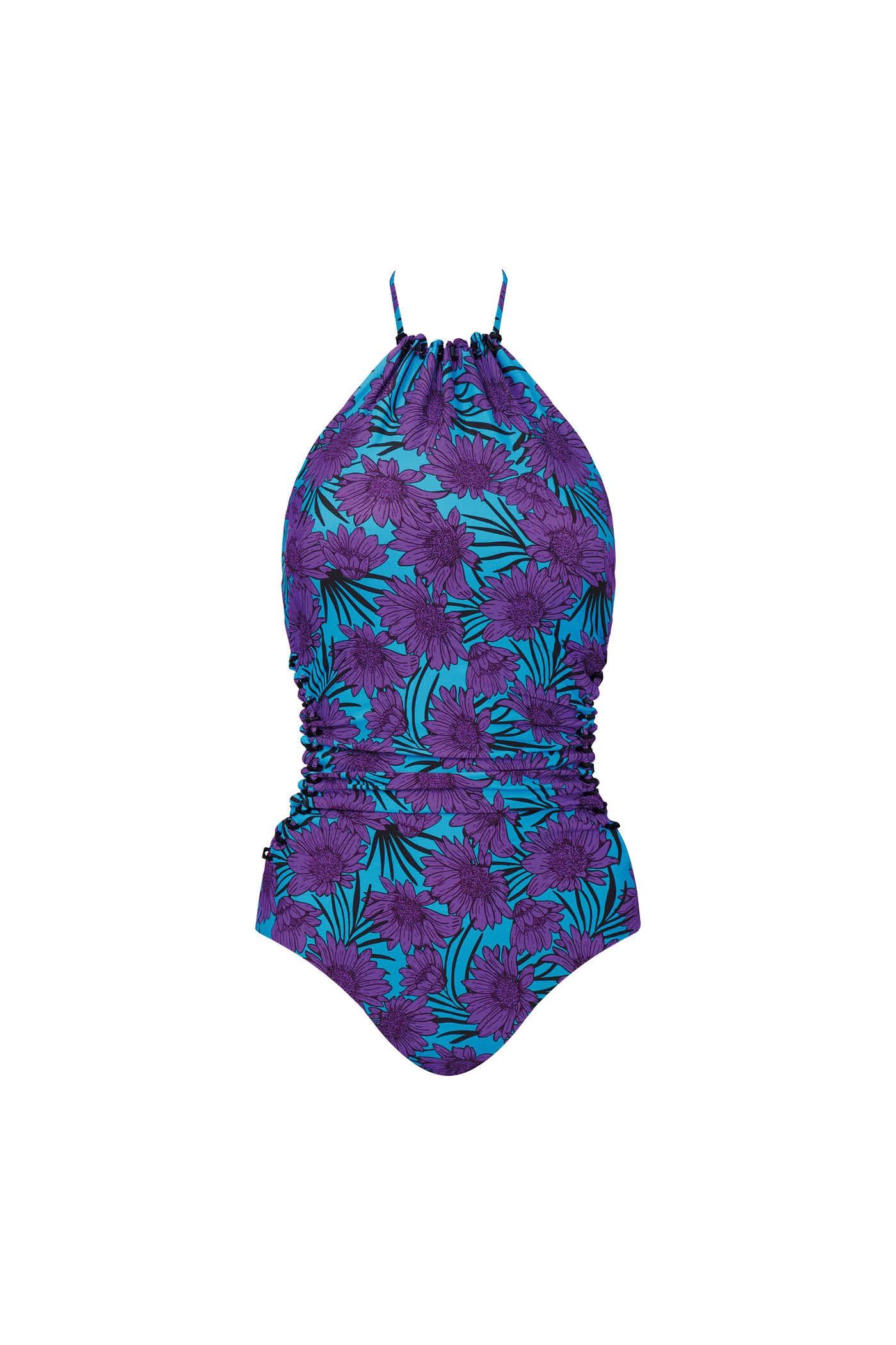 Goldenpoint Blooming Sea trikini intero floreale bicolor