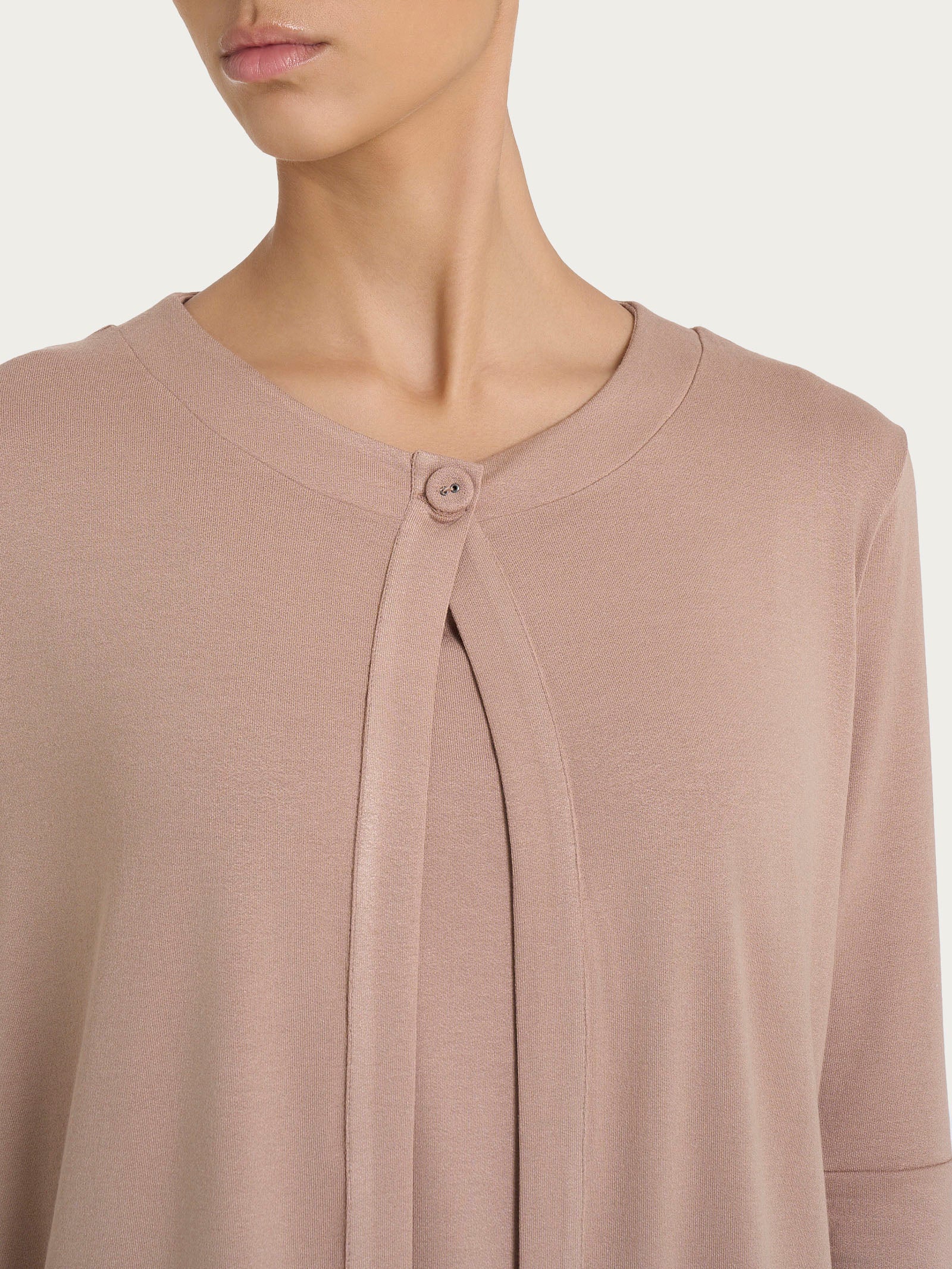 Ragno jersey viscosa crêpe cardigan corto donna Warm Taupe