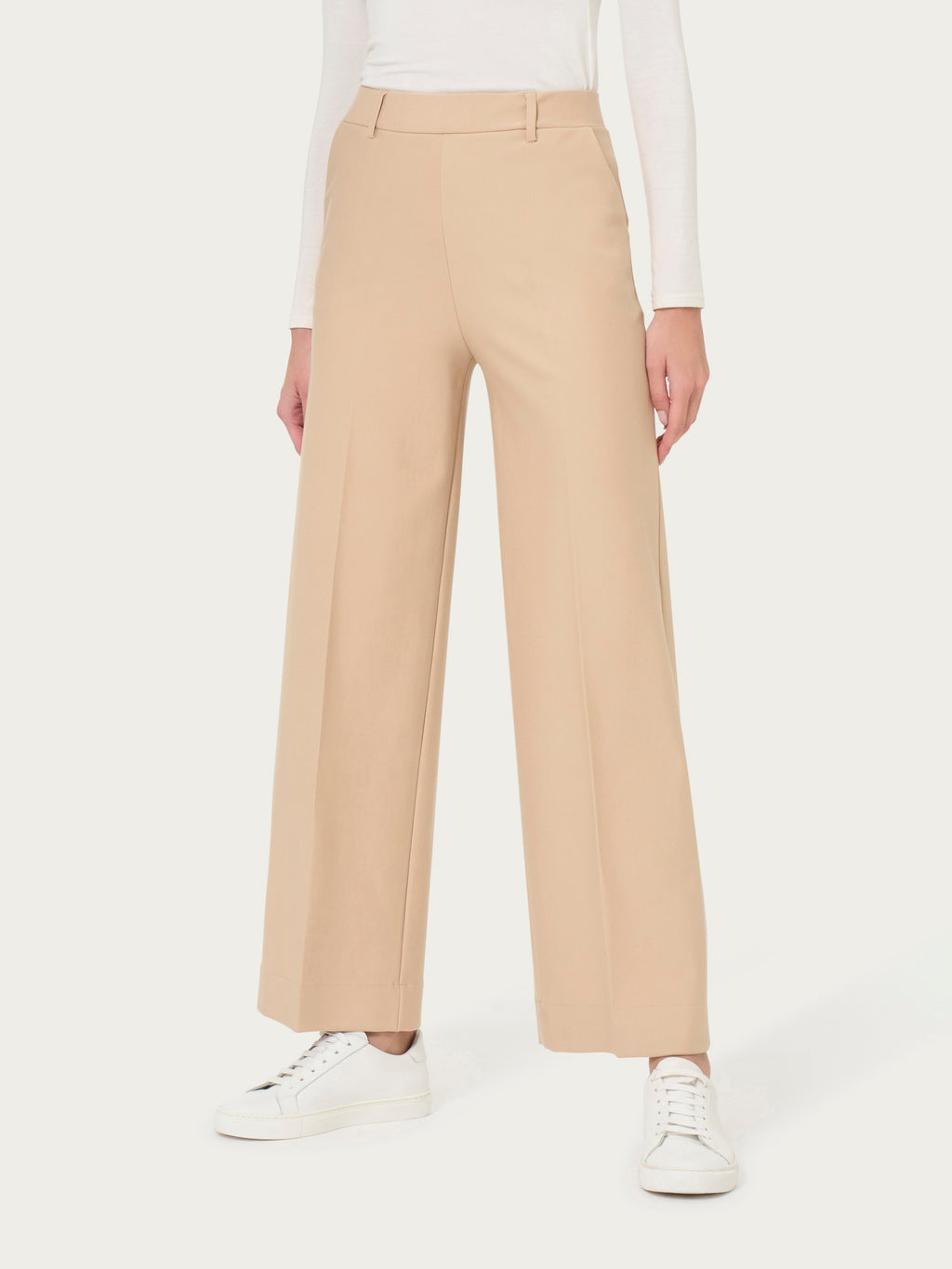 Ragno Compact pantaloni cropped larghi irish cream elastici