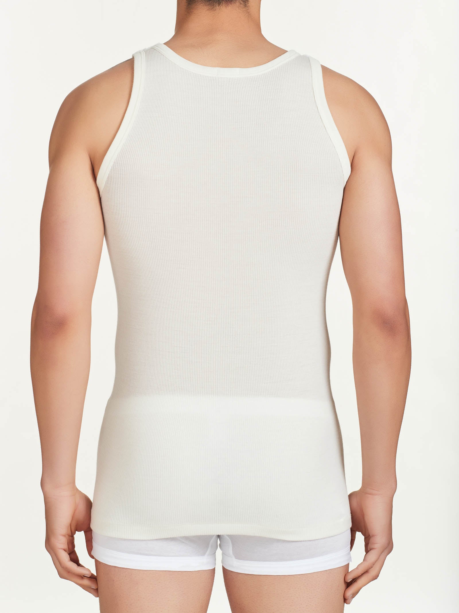 Ragno Merino Light canottiera spalla larga B.co Lana pura lana