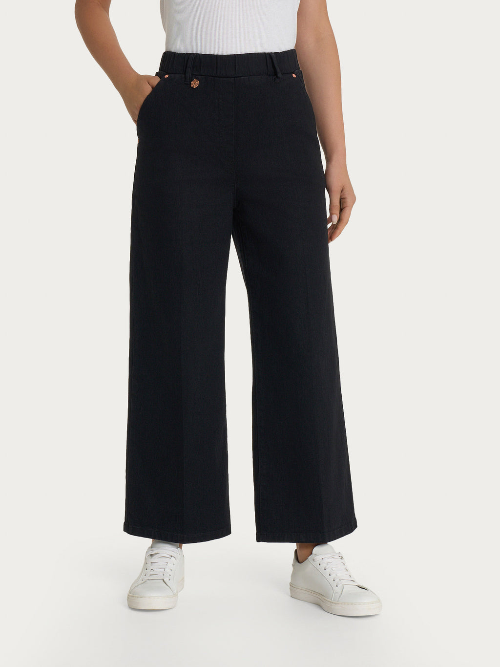 Ragno 4 Seasons Denim Jeans Larga Nera Caviglia Comfort