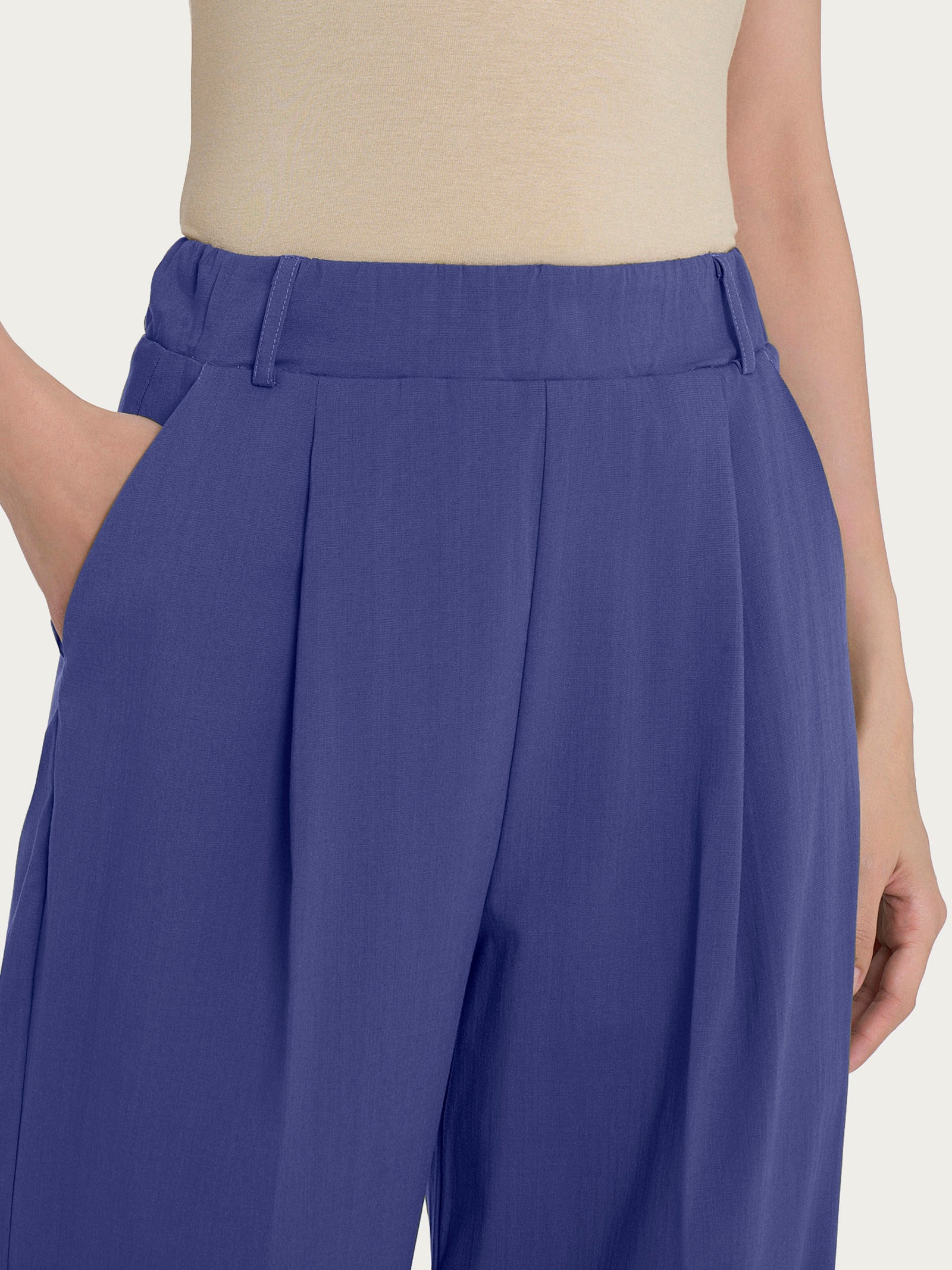 Ragno Super Natural The Wide Leg pantalone ampio blu